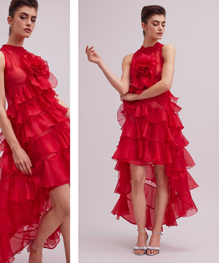 Discover the CHERYL dress in tango red from designer ANNE FONTAINE