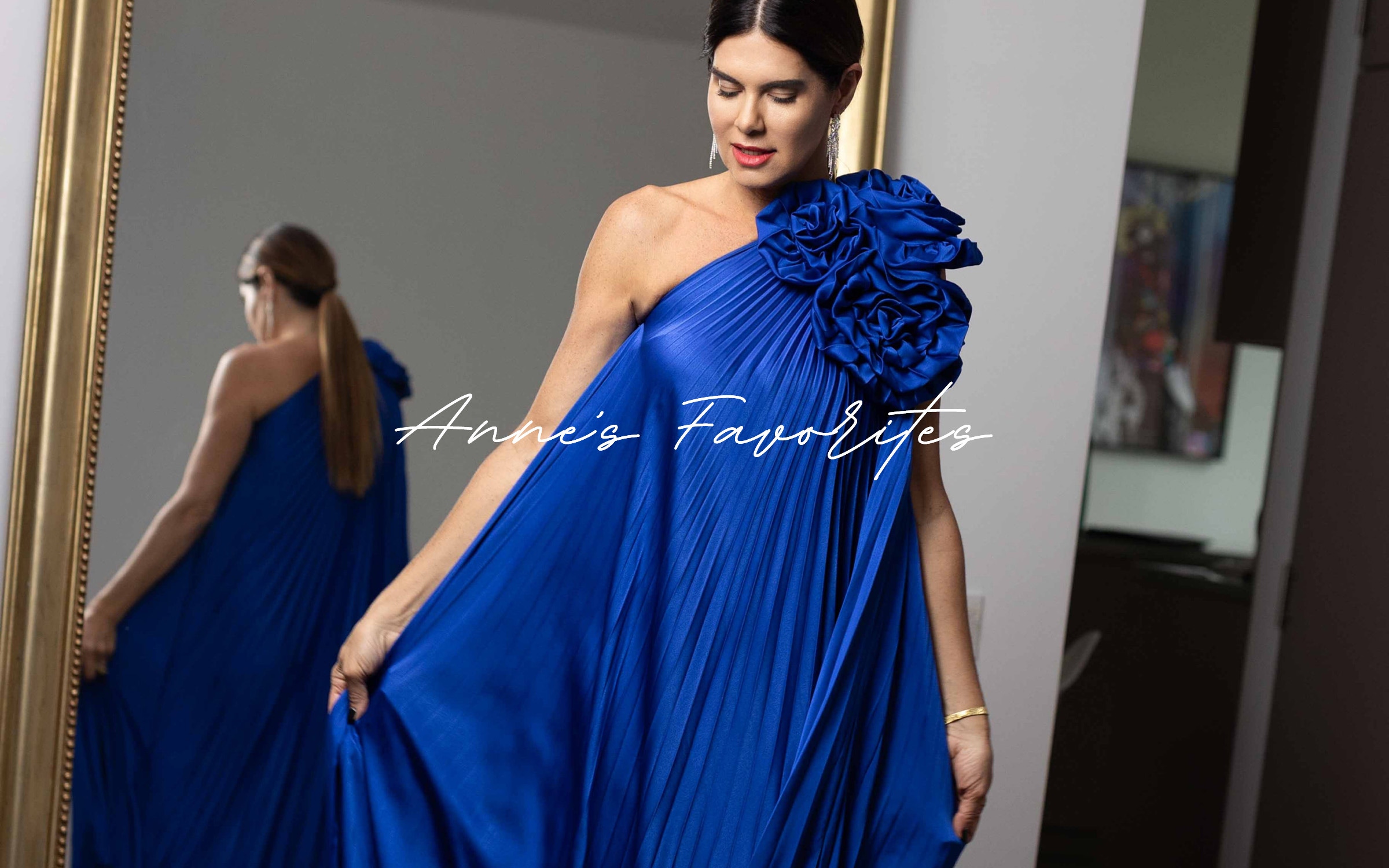 Discover the PERLA Blue Oversized One Shoulder Dress from designer ANNE FONTAINE