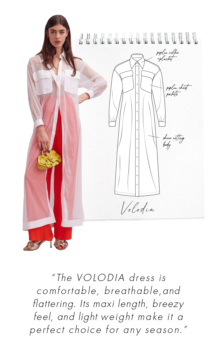 Discover the VOLODIA Long Length Maxi Dress in a Sheer Net Fabric from ANNE FONTAINE