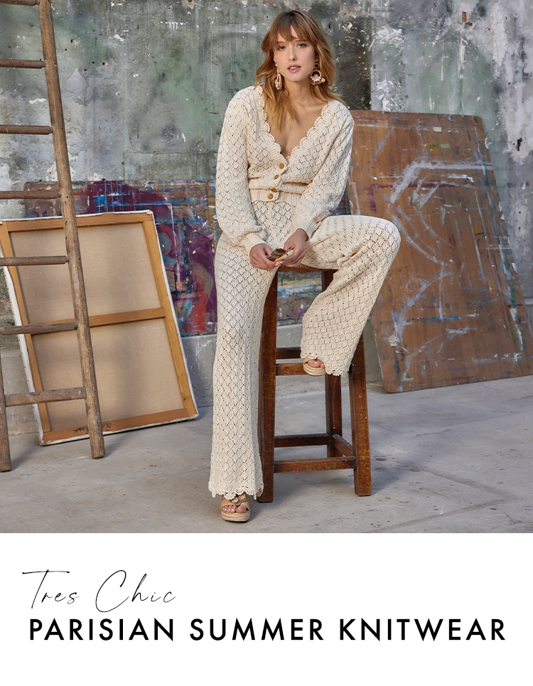 Envelop yourself in our signature and stylish Parisian inspired knitwear. Our silhouettes are crafted from the finest materials to ensure that you look effortlessly chic from season to season.