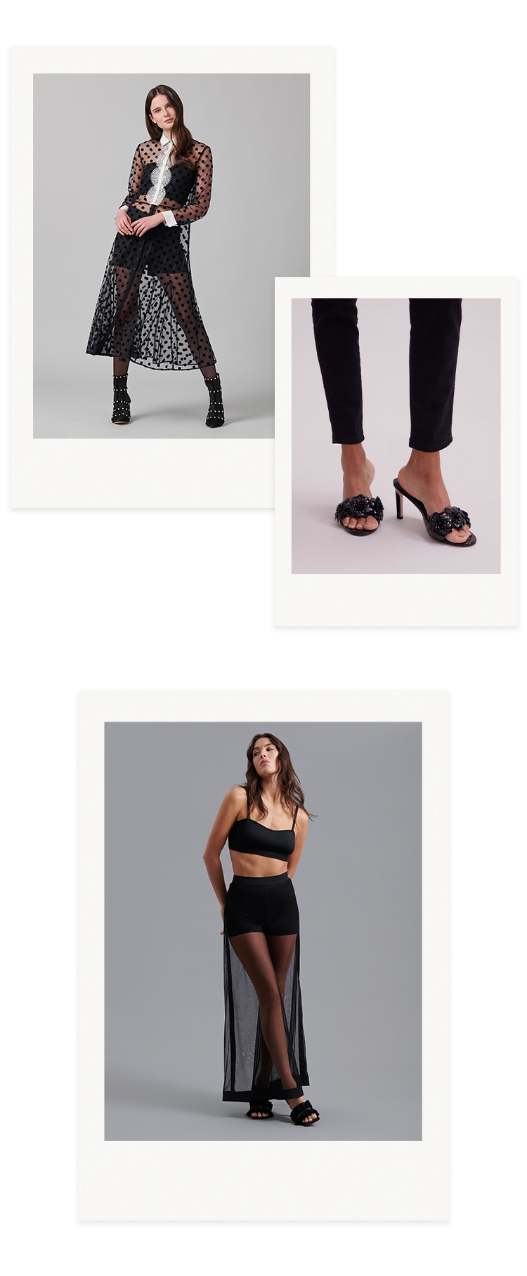 Explore some of Anne's favorite silhouettes from the season, including: signature dresses, tailored jackets, timeless accessories, must-have bottoms and ruffled tops in our signature house colors of black and white.