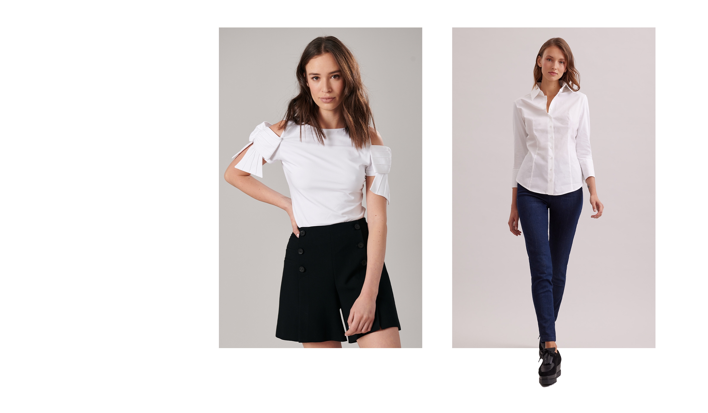  Que vous recherchiez l'élégance ou que vous souhaitiez rehausser votre look, la chemise blanche est l'élément de base le plus chic. Elle peut vous accompagner d'un brunch sur la plage à un dîner en tête-à-tête, à chaque moment de la journée.
