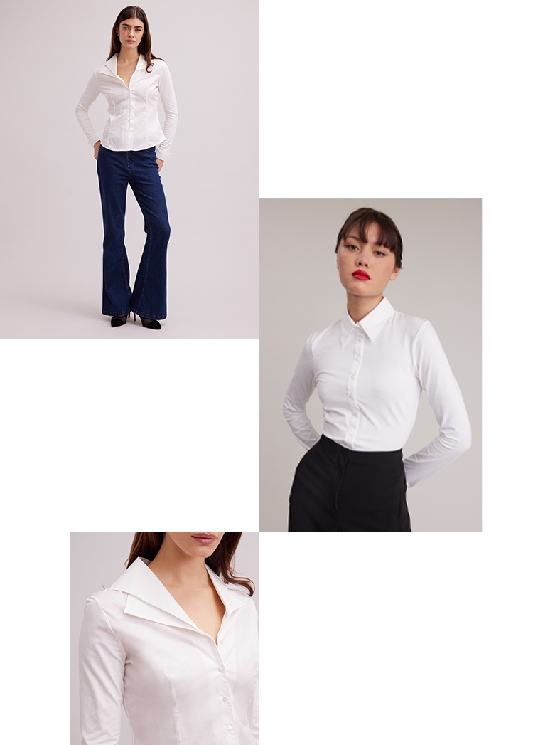 Que vous recherchiez l'élégance ou que vous souhaitiez rehausser votre look, la chemise blanche est le basique le plus chic. Elle peut vous accompagner d'un brunch sur la plage à un dîner en tête-à-tête, à chaque moment de la journée.