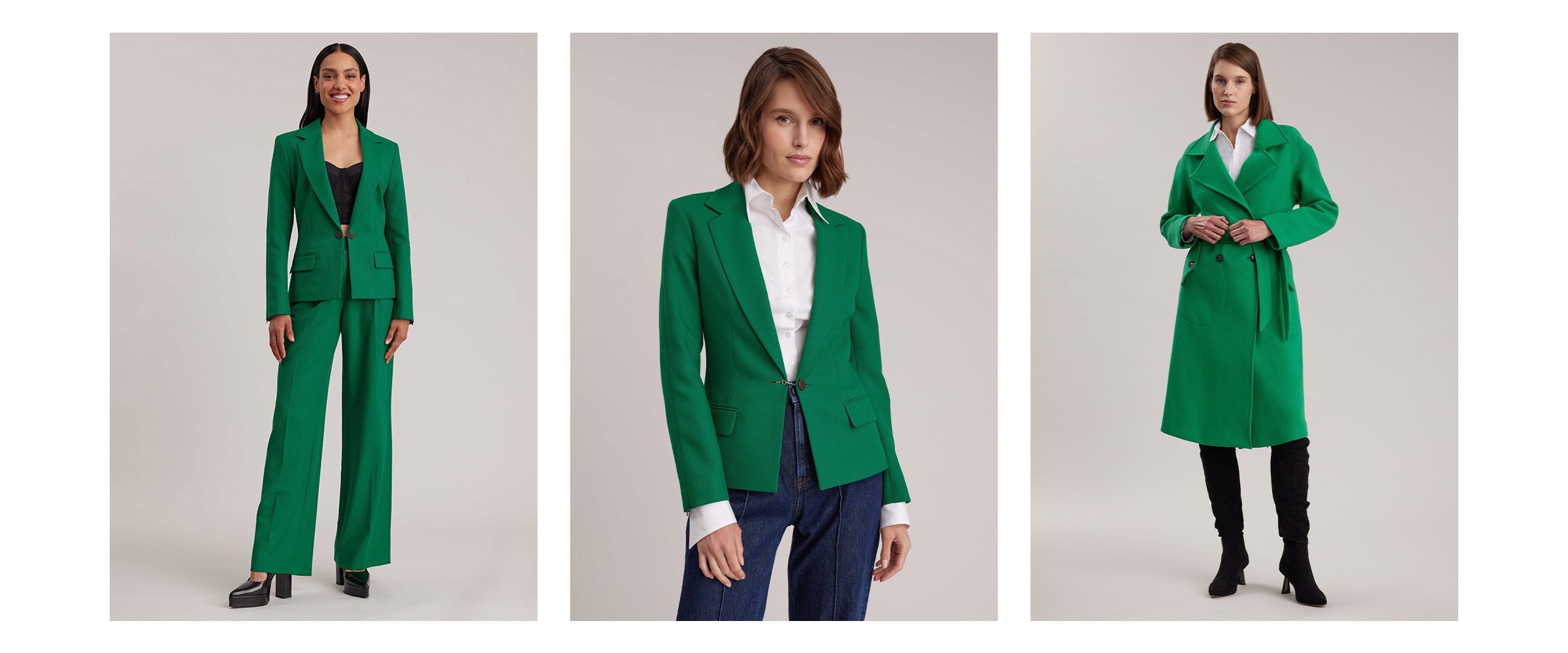 The new Pre-Fall 2023 Collection from Anne Fontaine features vibrant green colorways that illuminate the designer's affinity for the wild, untamed beauty of nature. Green represents an endless array of tonalities and hues, from lush forests to sun-soaked 