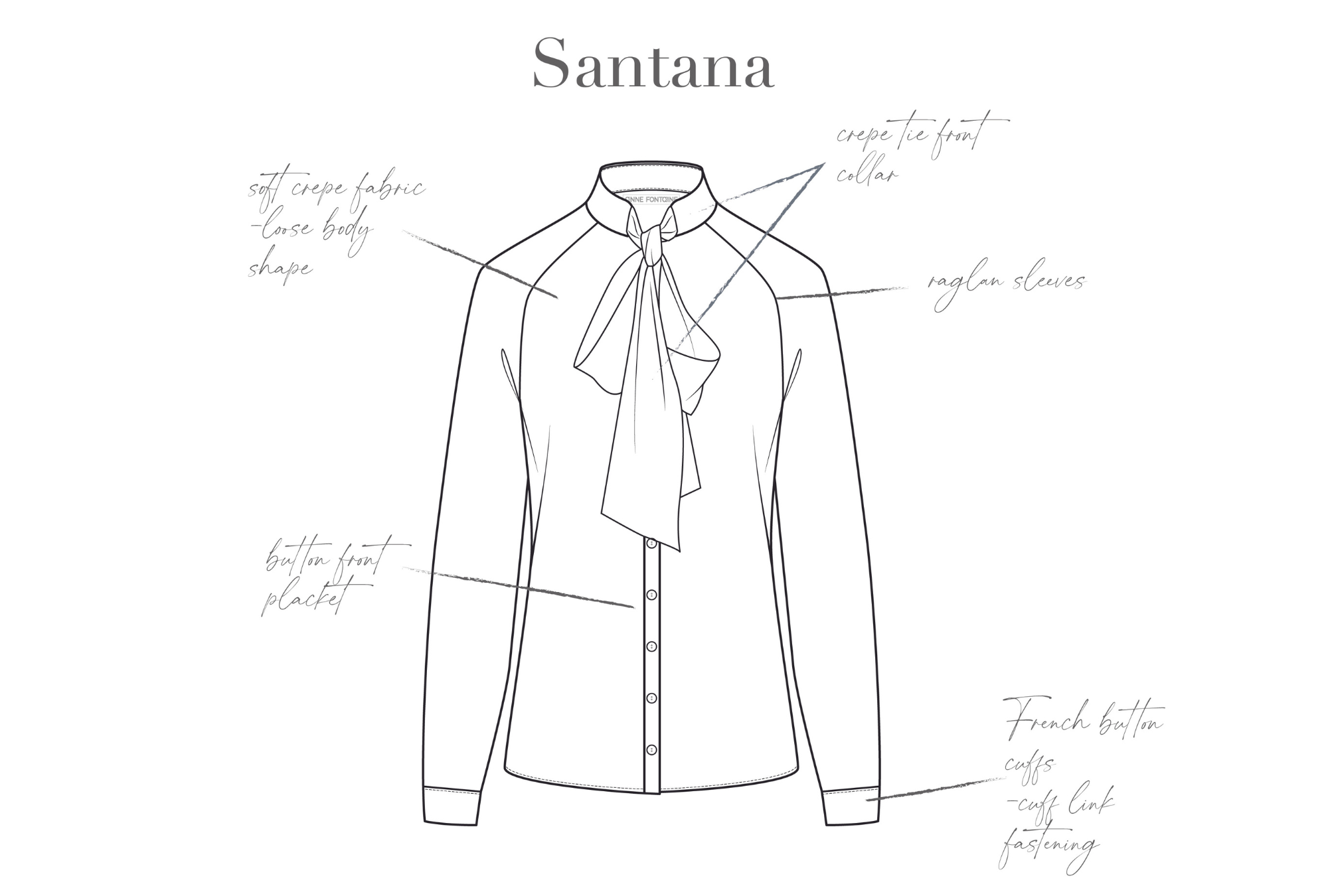 Discover The SANTANA Crepe shirt with knotted tie collar from ANNE FONTAINE