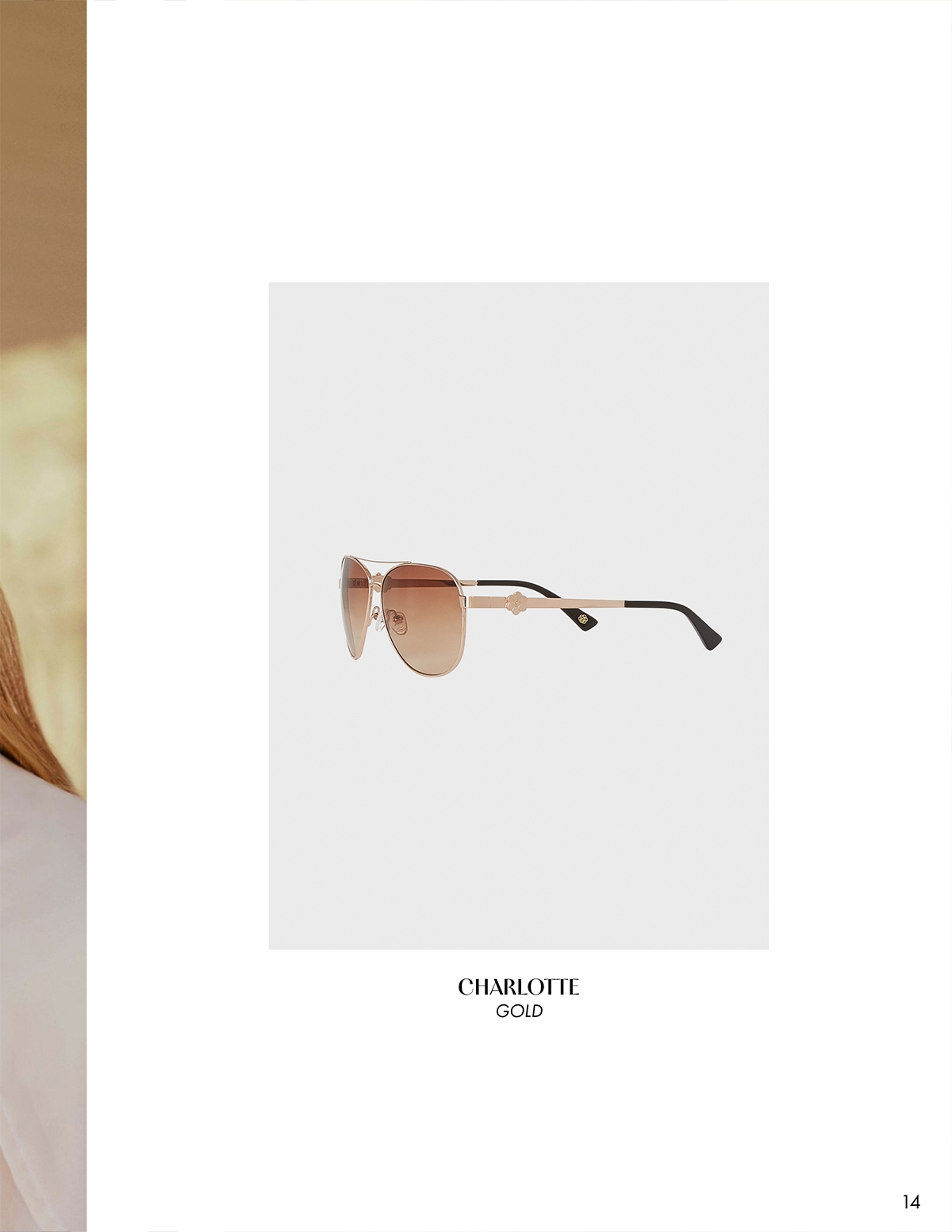 Discover the CHARLOTTE Rose Gold Aviator Sunglasses from ANNE FONTAINE