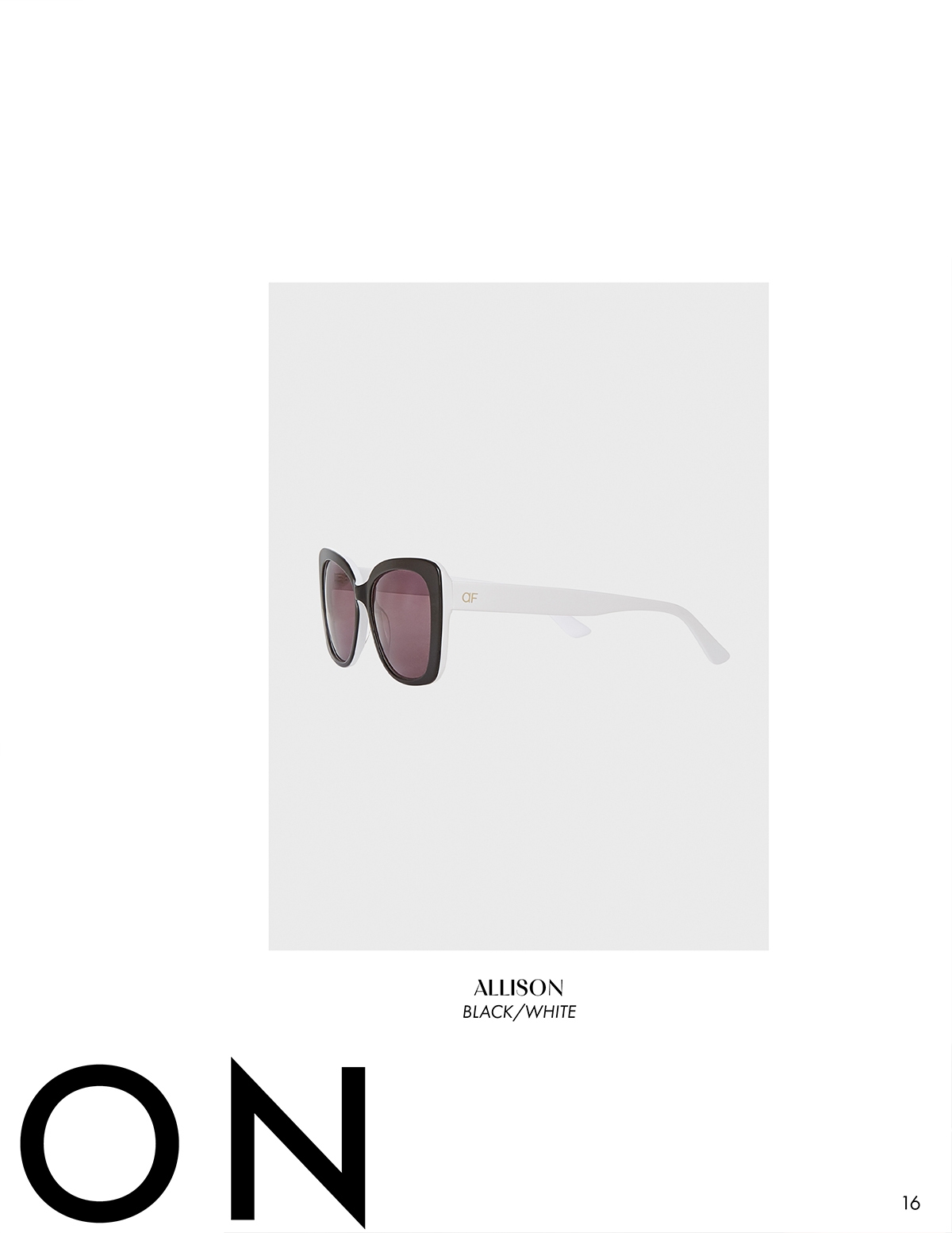 Discover the ALLISON Black and White Square Shape Sunglasses from ANNE FONTAINE