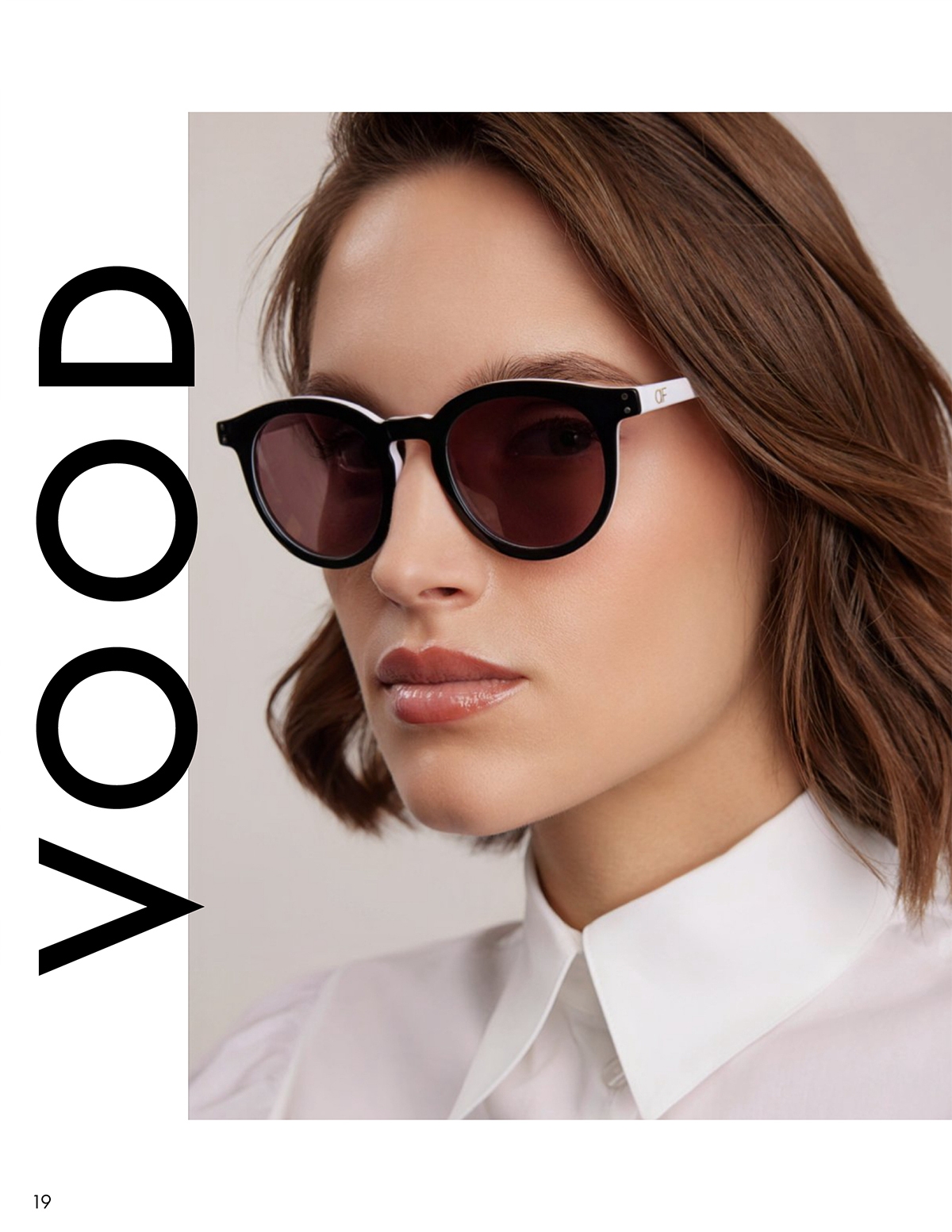 Discover the VOOD Wood-Style Signature Monochrome Sunglasses With AF Logo from ANNE FONTAINE