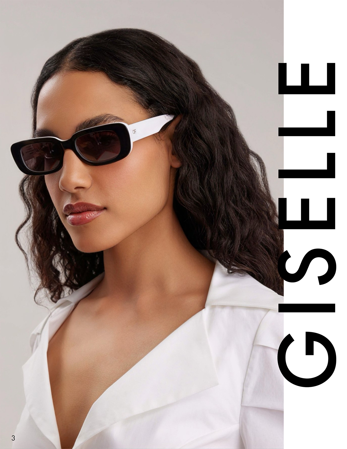 Discover the GISELLE Black and White Retro Frame Sunglasses from ANNE FONTAINE