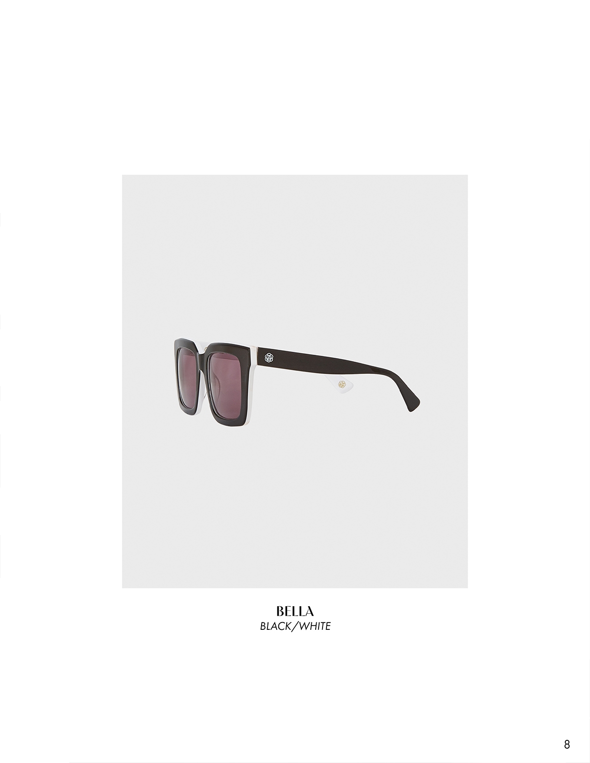 Discover the BELLA Black and White Square Frame Sunglasses from ANNE FONTAINE