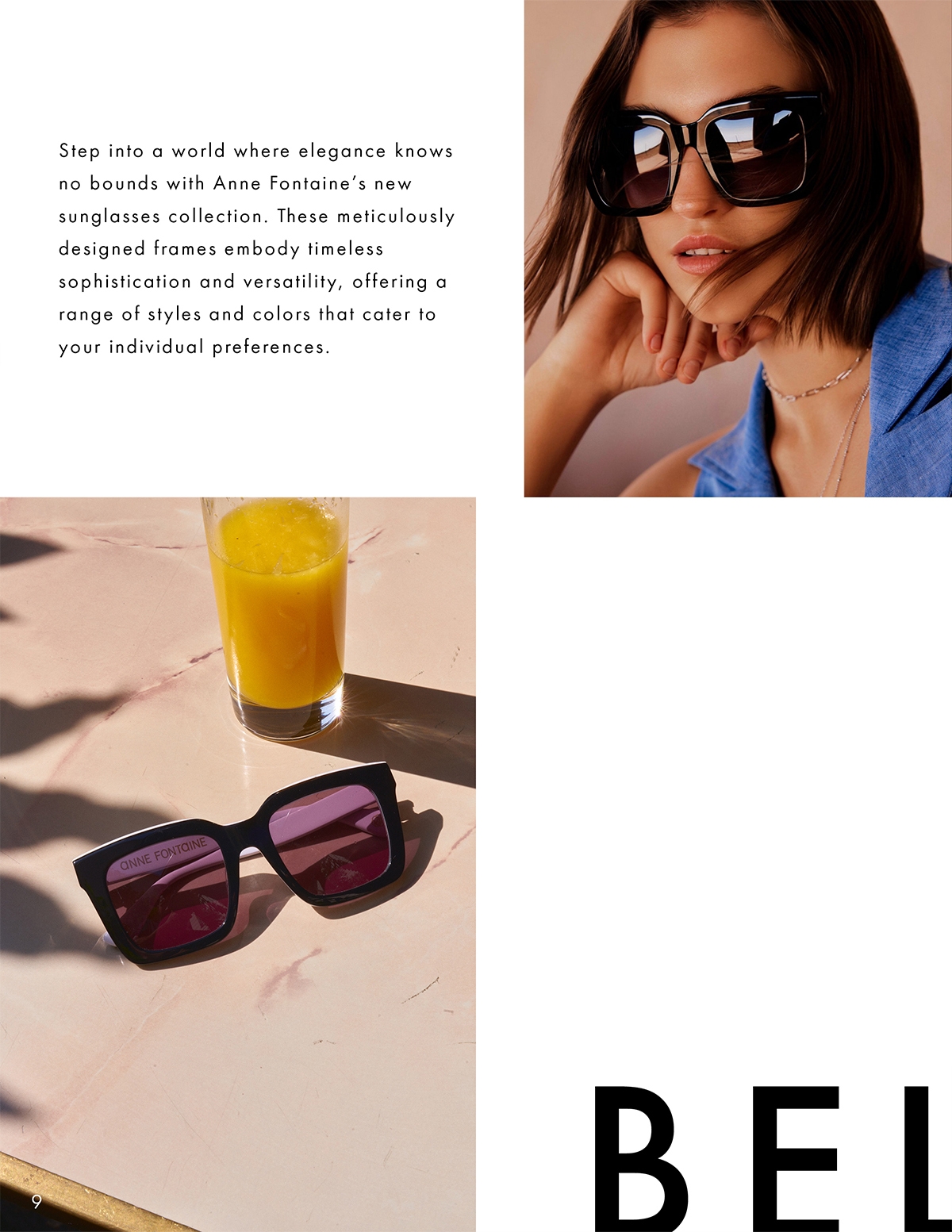 Discover the BELLA Black Square Frame Sunglasses from ANNE FONTAINE