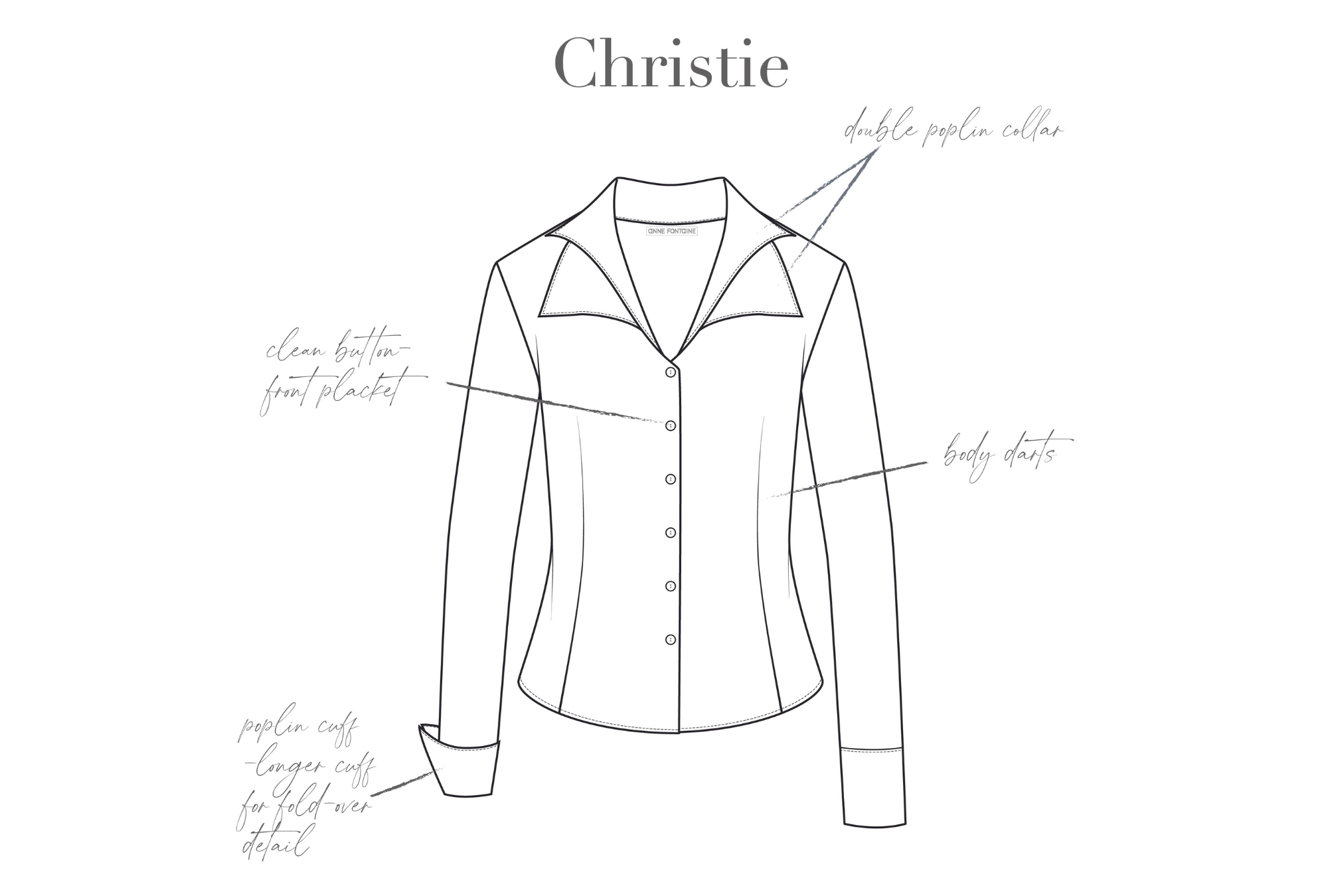 Discover The CHRISTIE White Long sleeved double collared t-blouse from ANNE FONTAINE