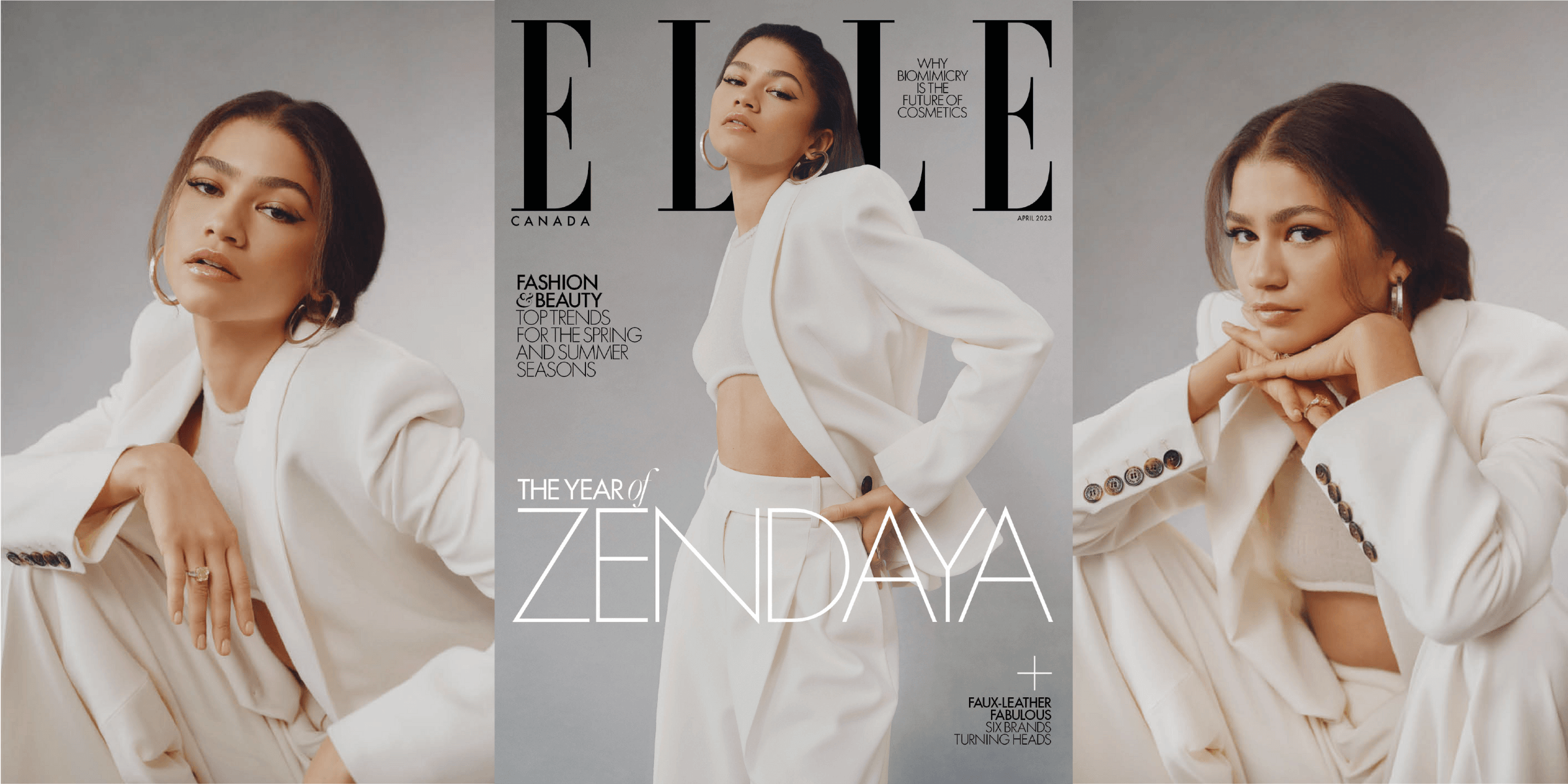    In Elle Canada's April 2023 issue, Zendaya is featured in a stunning editorial that we just can't get enough of. And she looks amazing in our essential ARGAN black trousers.