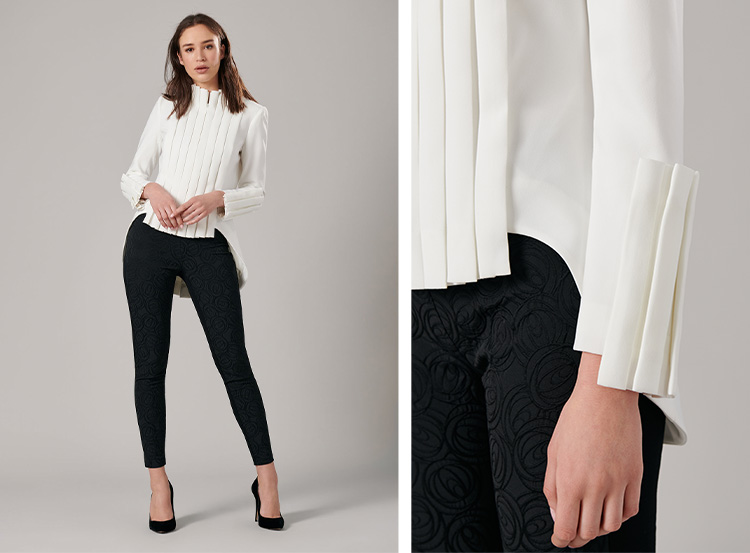 Discover the SECRET Tuxedo-inspired jacket in white from ANNE FONTAINE