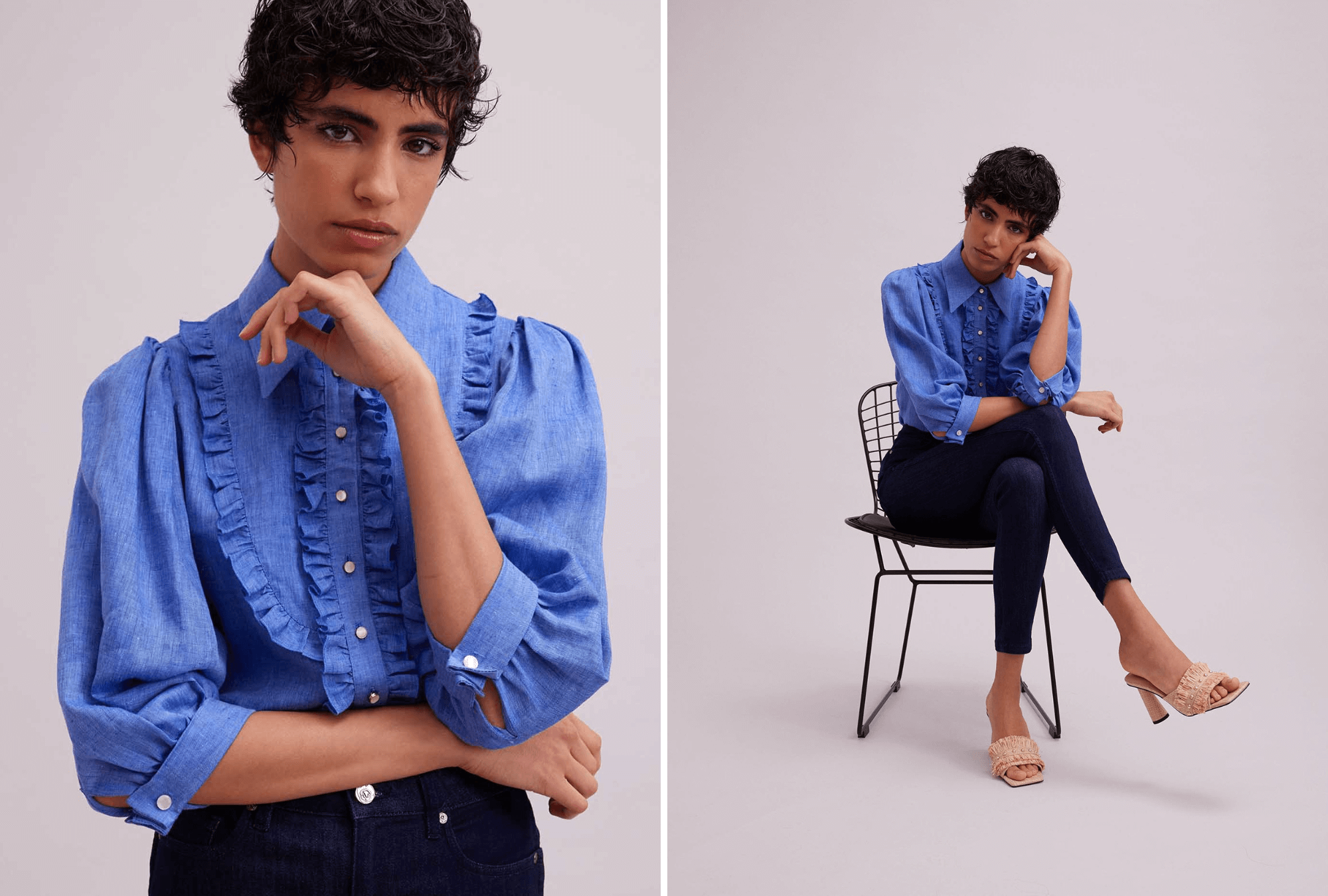 Discover The OLIVER blue denim shirt from the ANNE FONTAINE SPRING-SUMMER 2023 collection