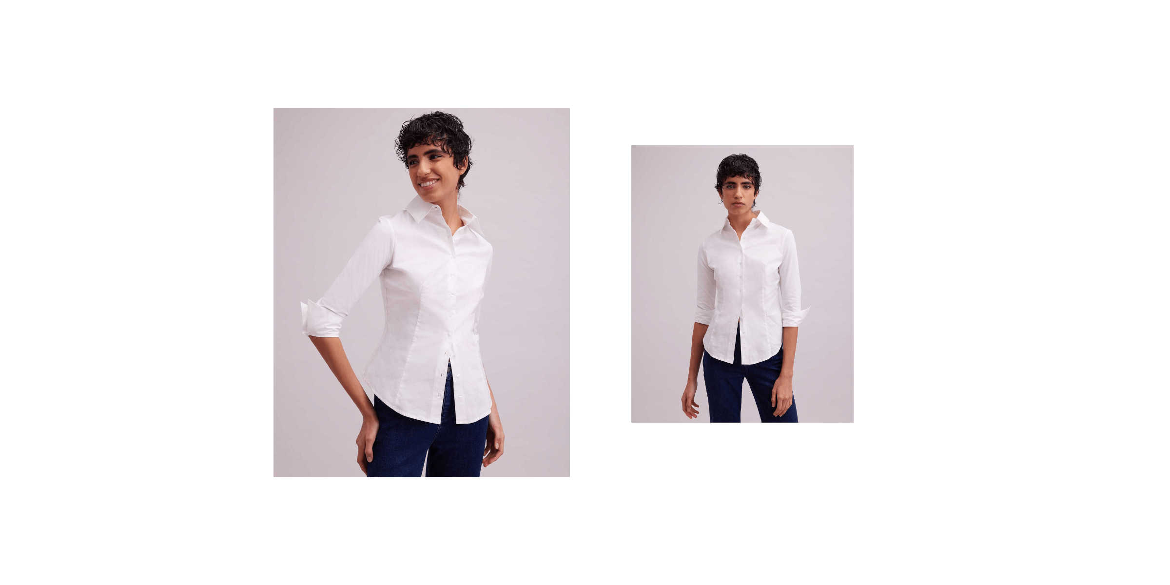 Discover the CONNIE white 3/4 sleeve cotton shirt from ANNE FONTAINE