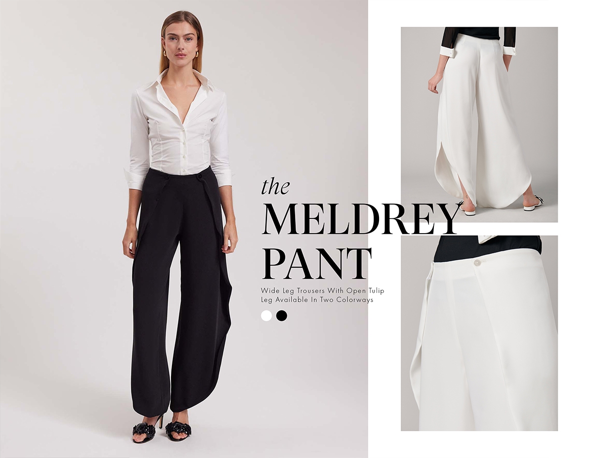 Discover the MELDREY Fluid Wide Trousers in Black from designer ANNE FONTAINE