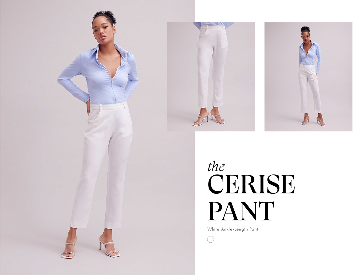 Discover the CERISE White Lightweight Ankle-Length Pant from designer ANNE FONTAINE