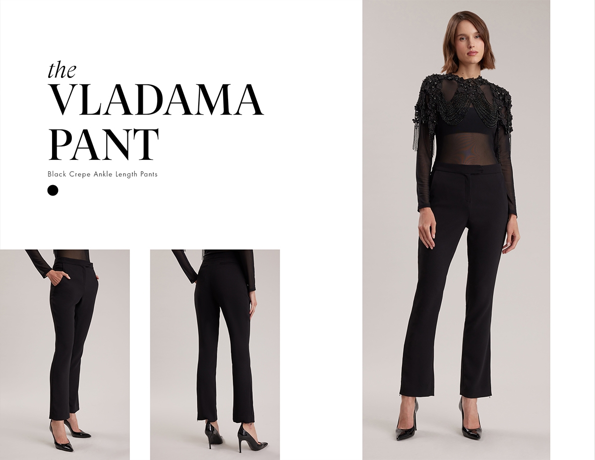 Discover the VLADAMA Black Crepe Ankle Length Pant from designer ANNE FONTAINE
