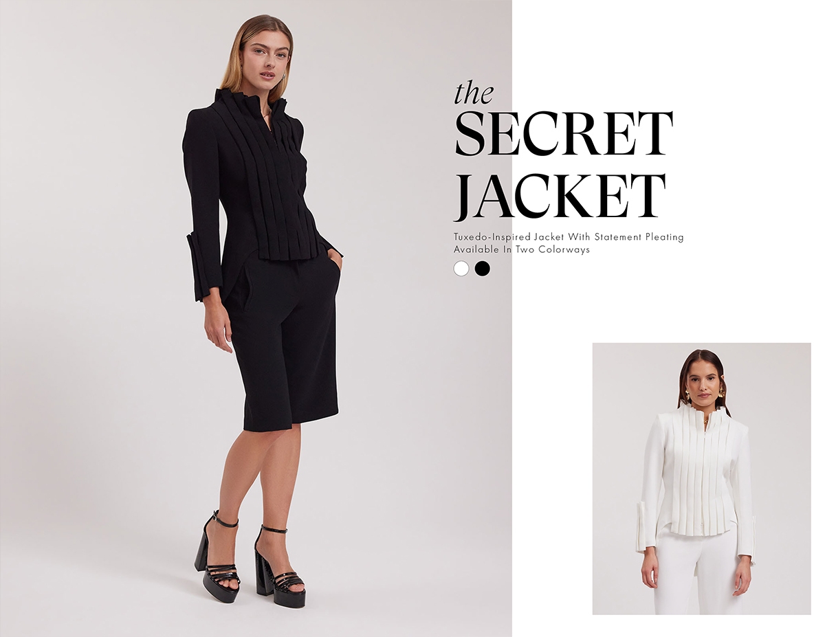 Discover the SECRET Tuxedo-Inspired Jacket in Black from designer ANNE FONTAINE