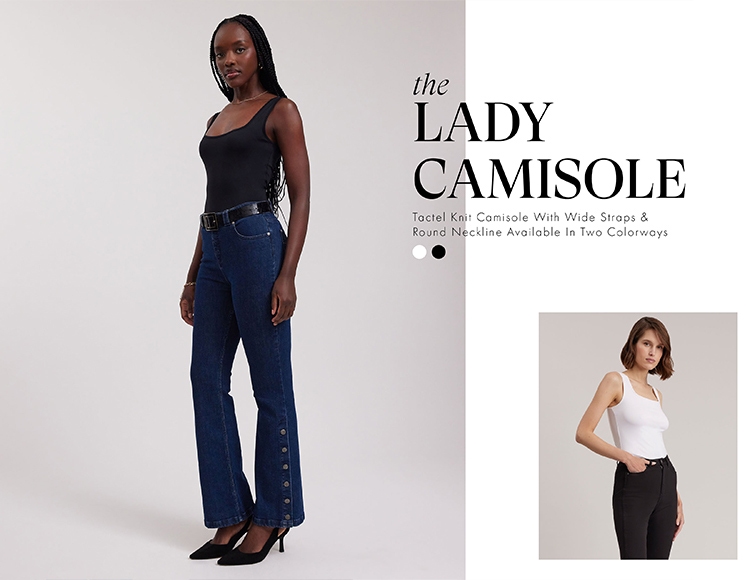 Discover the LADY Black Wide Strap Stretch Knit Camisole from designer ANNE FONTAINE