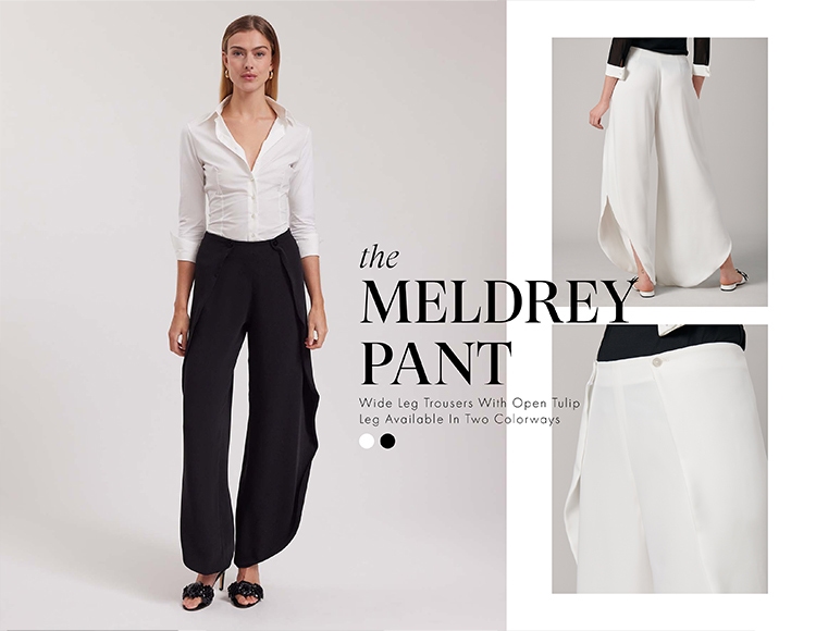 Discover the MELDREY Fluid Wide Trousers in Black from designer ANNE FONTAINE
