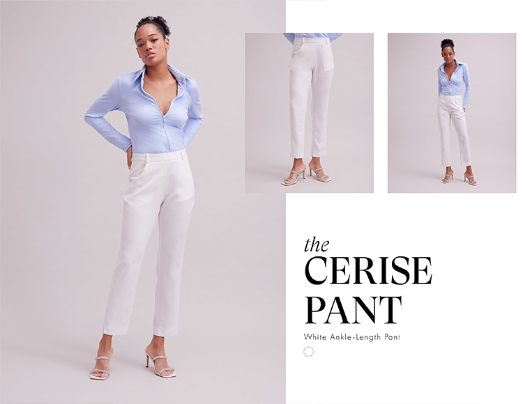 Discover the CERISE White Lightweight Ankle-Length Pant from designer ANNE FONTAINE