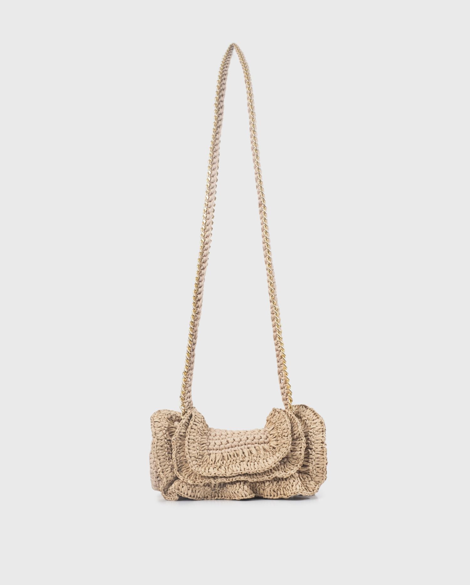 Discover the ROSEAU raffia handbag with ruffles from ANNE FONTAINE