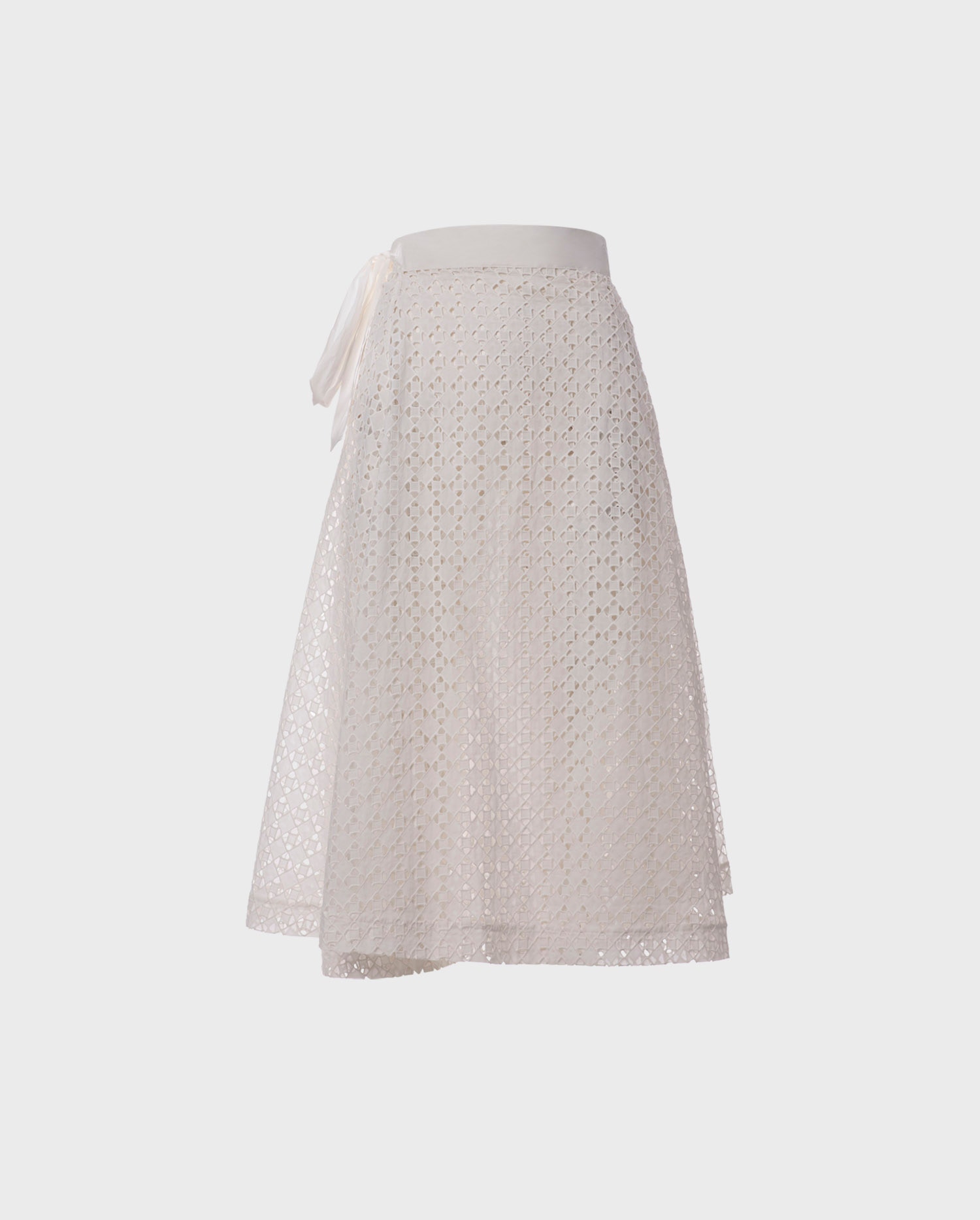 Shop the CAGLIARI eyelet A-line white wrap style skirt with tie closure from ANNE FONTAINE