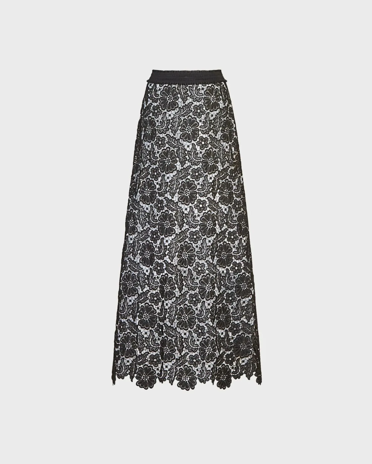 Discover the Cap Embroidered Black Floral Maxi Skirt  from designer ANNE FONTAINE