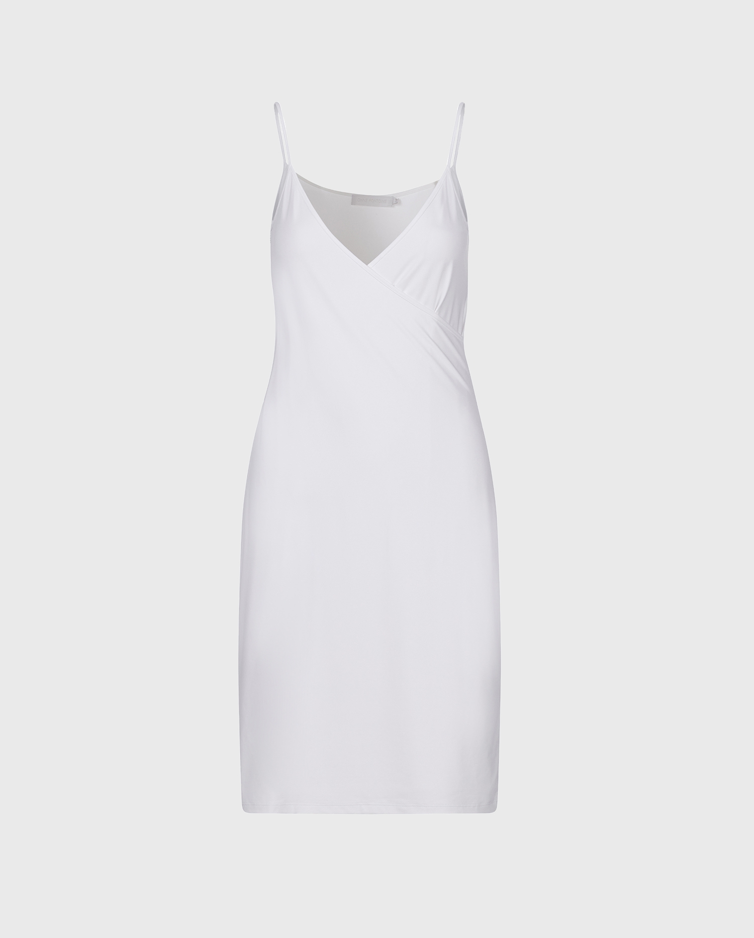 Shop the CHANI - WHITE slip dress with wrap style neckline and thin straps from ANNE FONTAINE