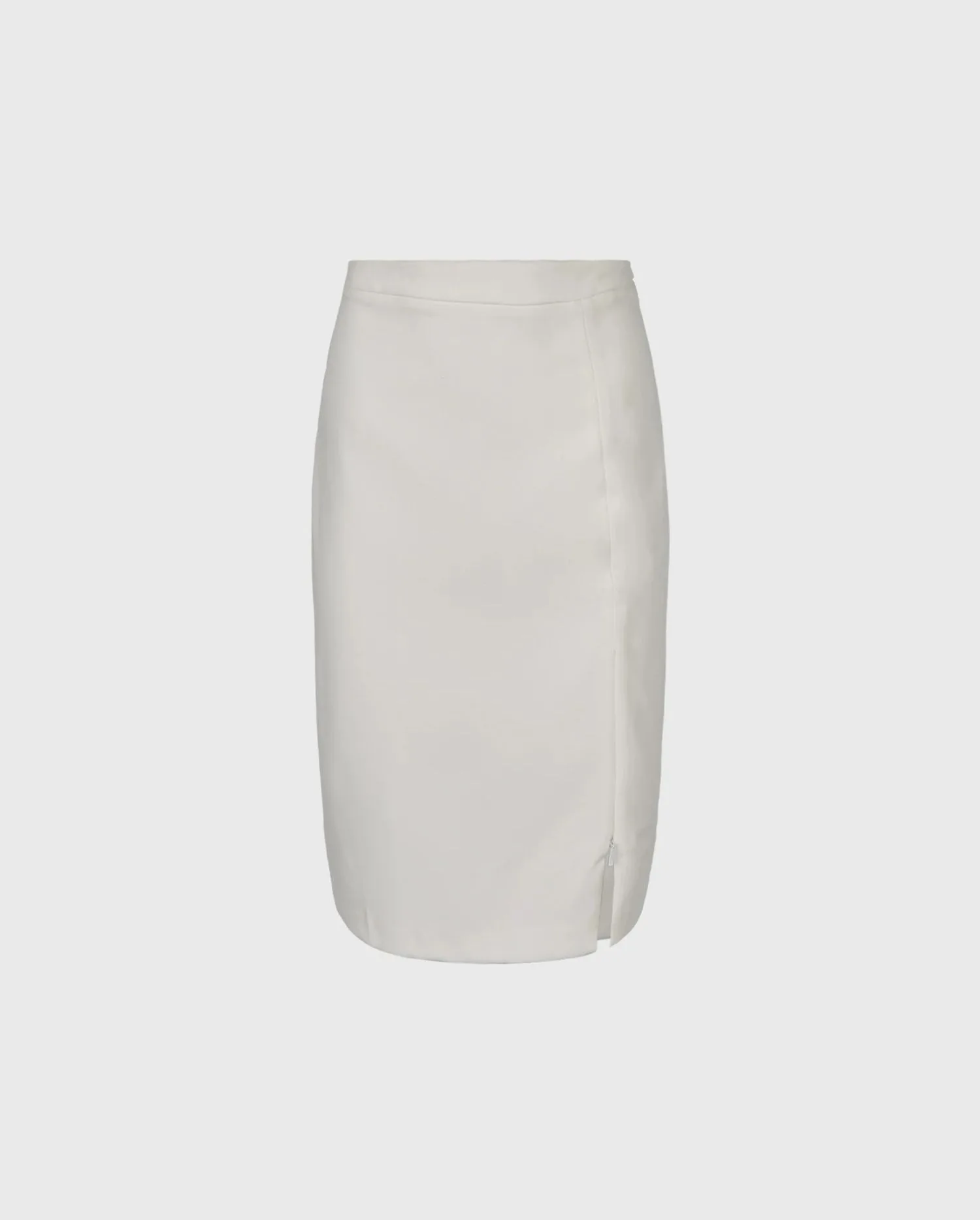Discover the Abella White Straight Line Pencil Skirt With Side Zipper from designer Anne Fontaine