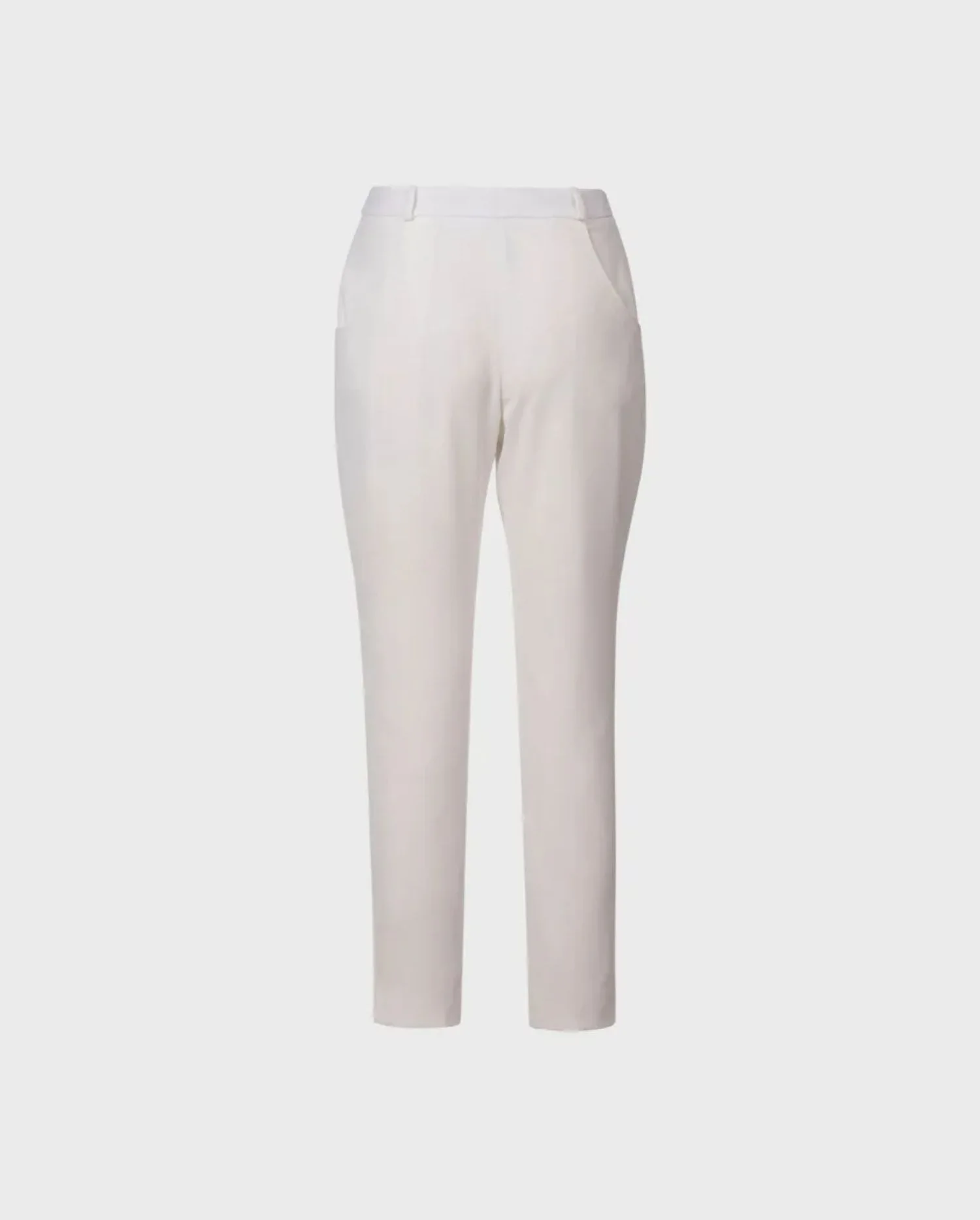 Discover the CERISE White Straight Leg Ankle-Length Pant With Side Pockets by designer ANNE FONTAINE 