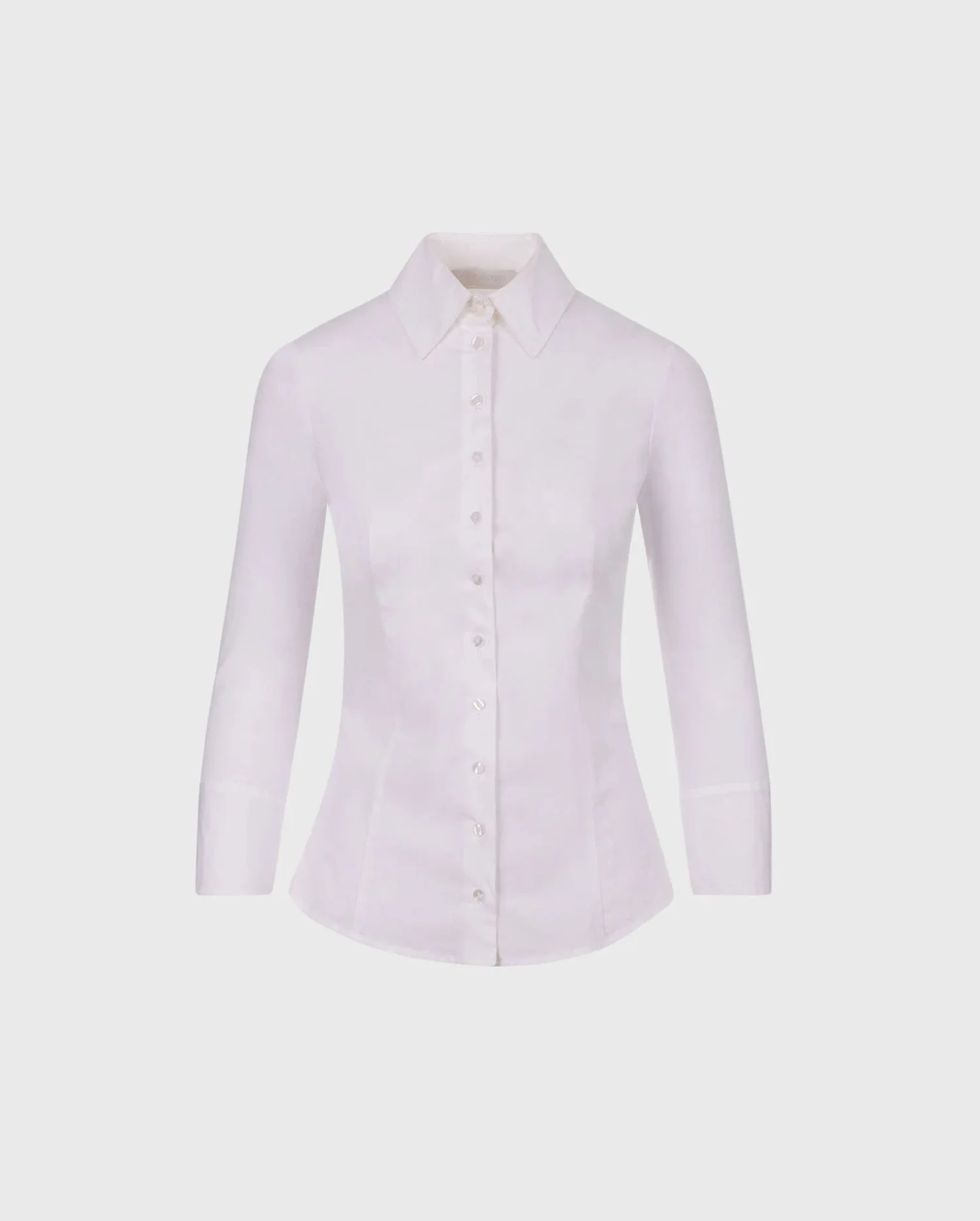 Discover the CONNIE White 3/4 Sleeve T-Blouse With Swallow Cuffs by designer ANNE FONTAINE