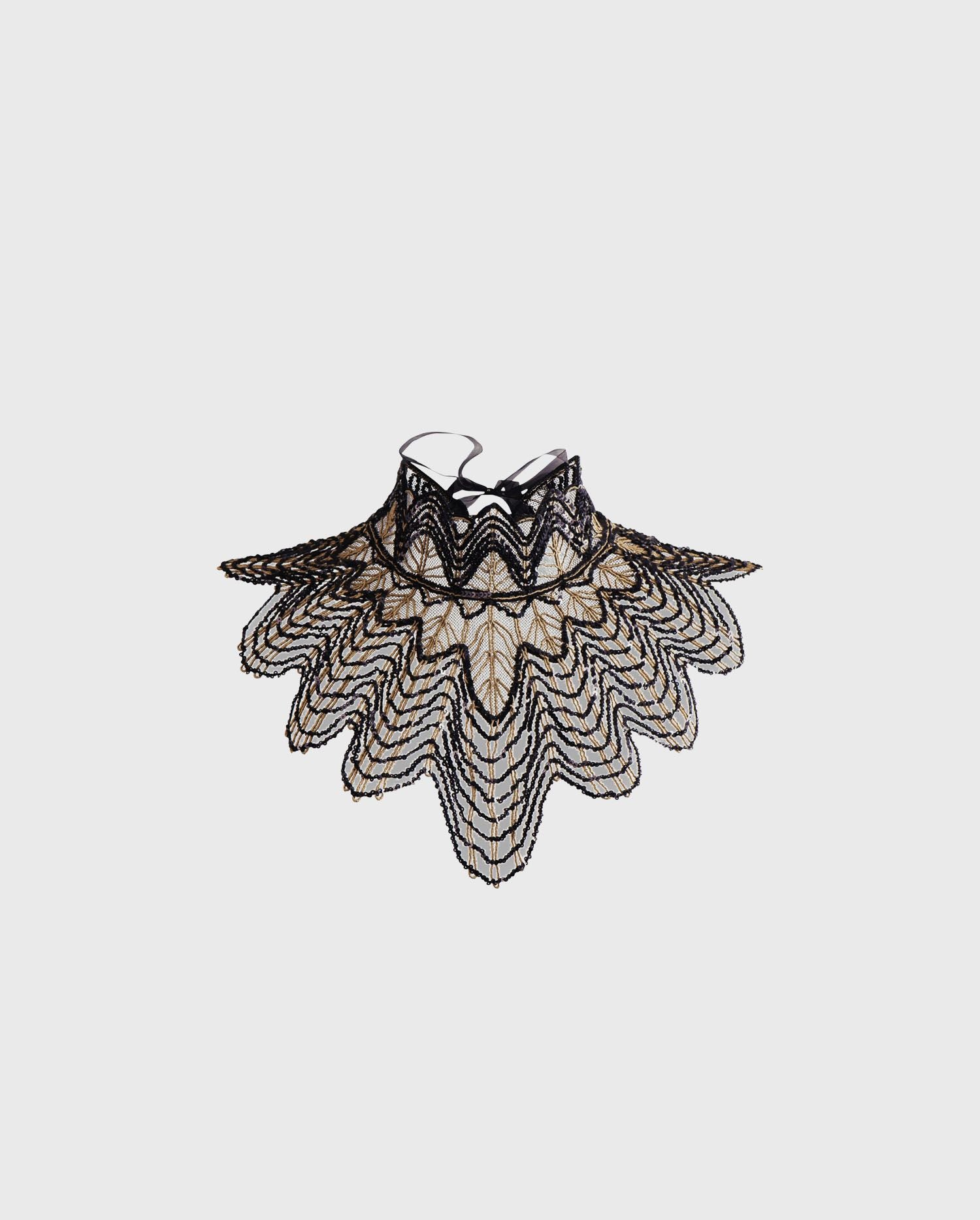 ANNE FONTAINE Fabie Collar: Sequin detailed handmade mesh collar