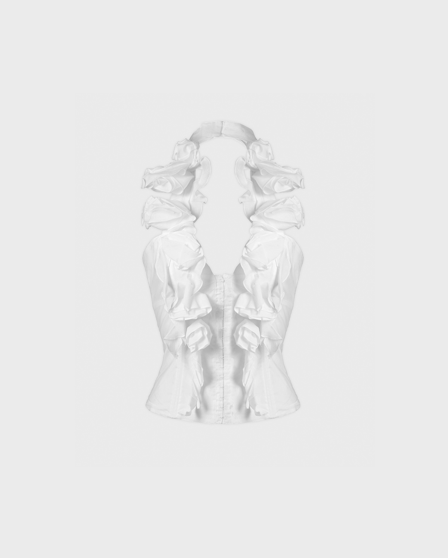 Shop the White Fahela Sleeveless Halter Style Shirt With V-Neckline from designer Anne Fontaine
