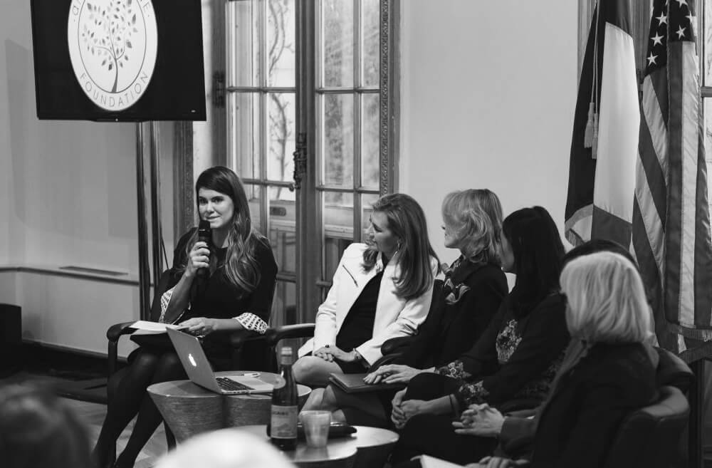 Anne Fontaine speaking at a Foundation event