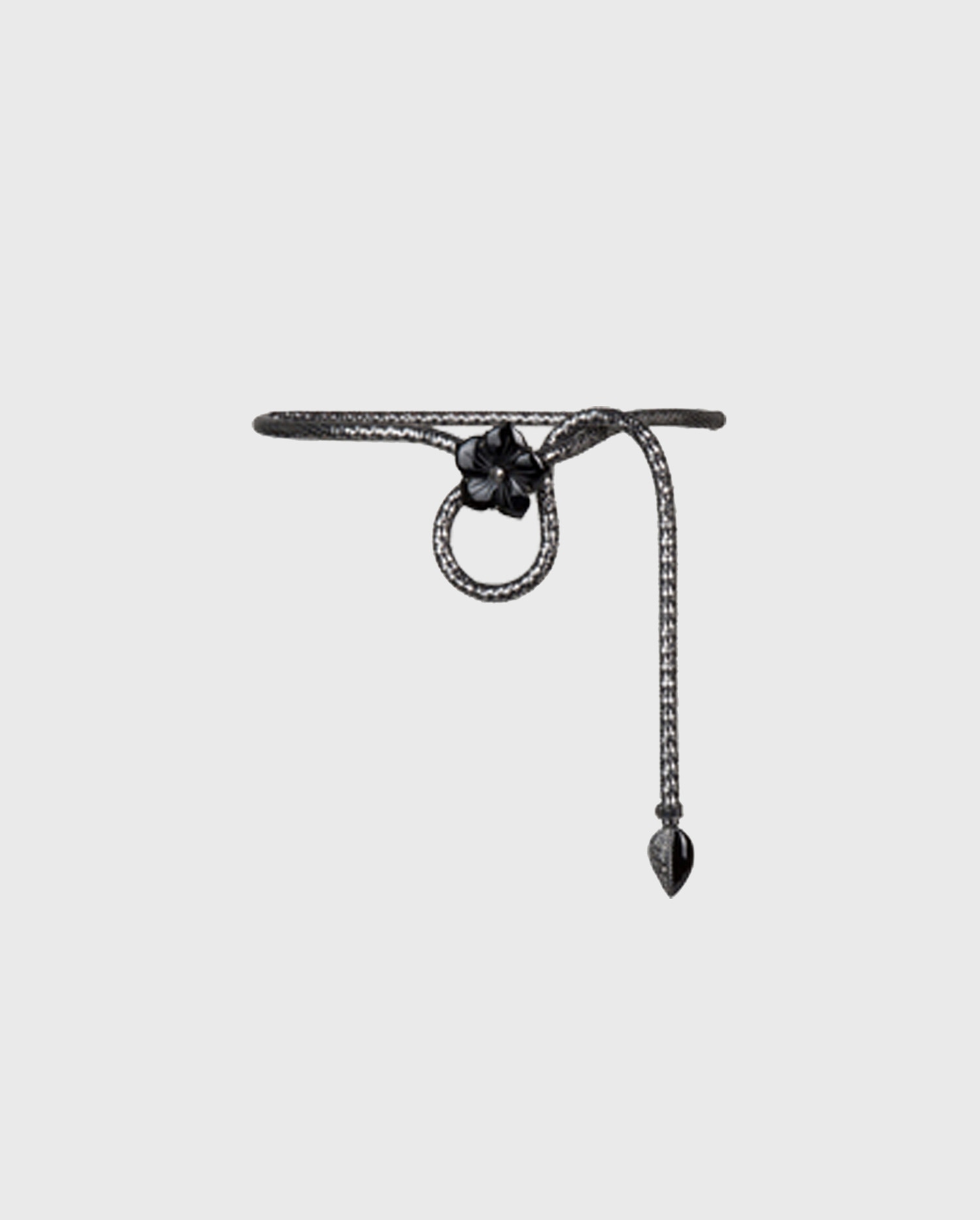 Shop the Black Isla Lux Slim Metal Belt With Crystals and Center Flower from designer Anne Fontaine
