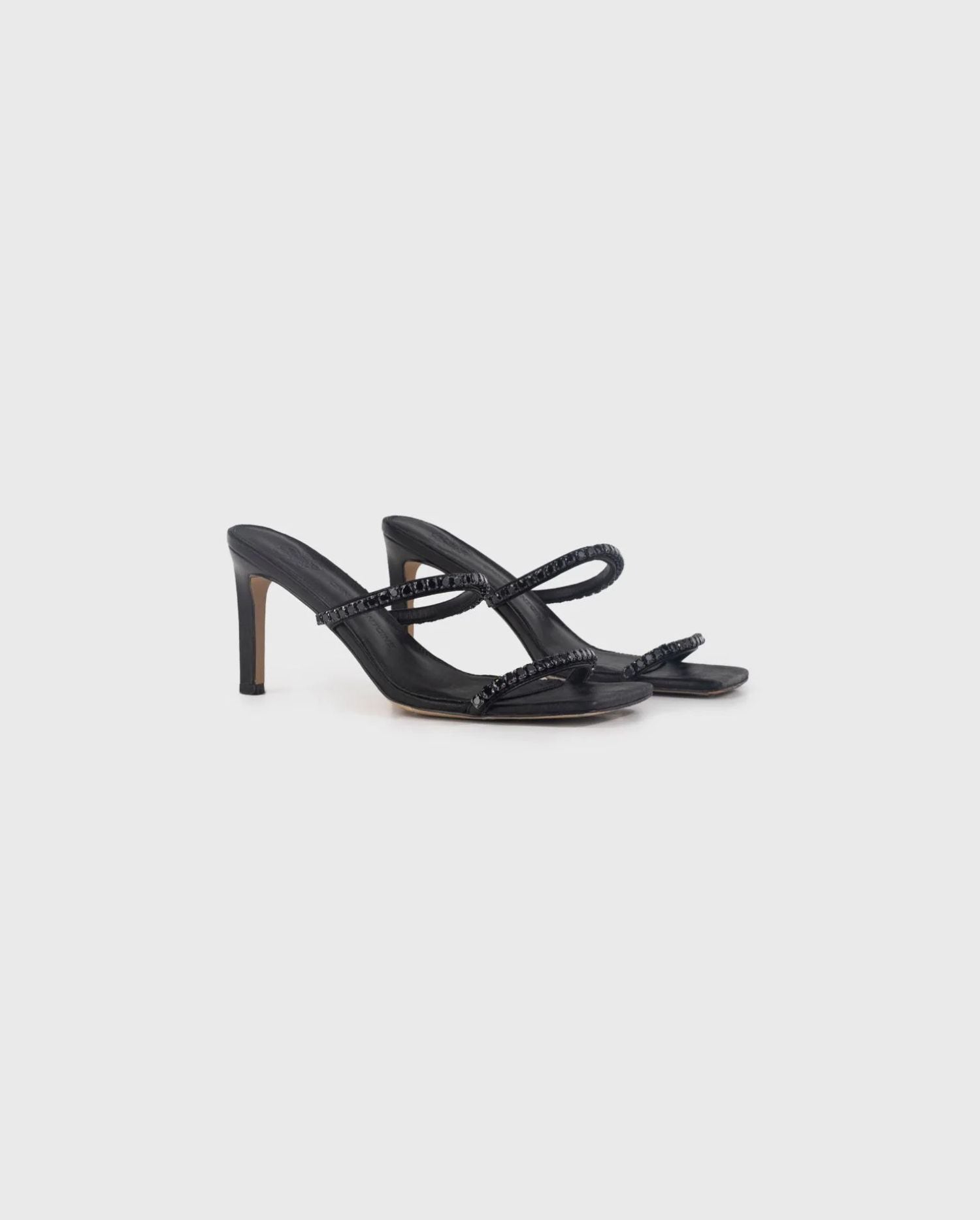 Discover the Jasmina Black Slip-On Heel With Embellished Black Crystals from designer ANNE FONTAINE