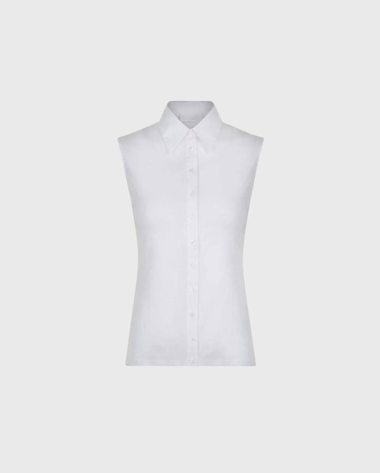 Discover the NUAGE Sleeveless Pima Cotton Collared Shirt by designer ANNE FONTAINE