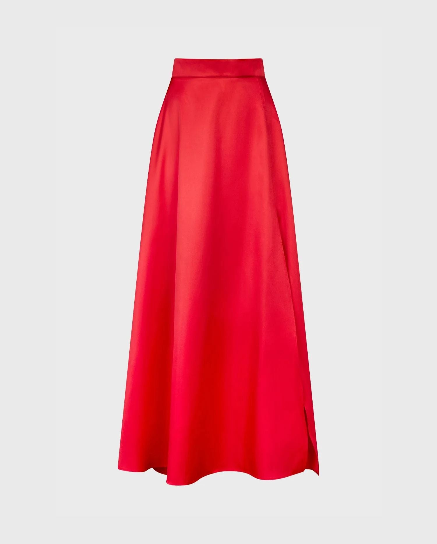 Discover the JOYCE Red Satin Maxi Skirt With High Open Slit from designer ANNE FONTAINE