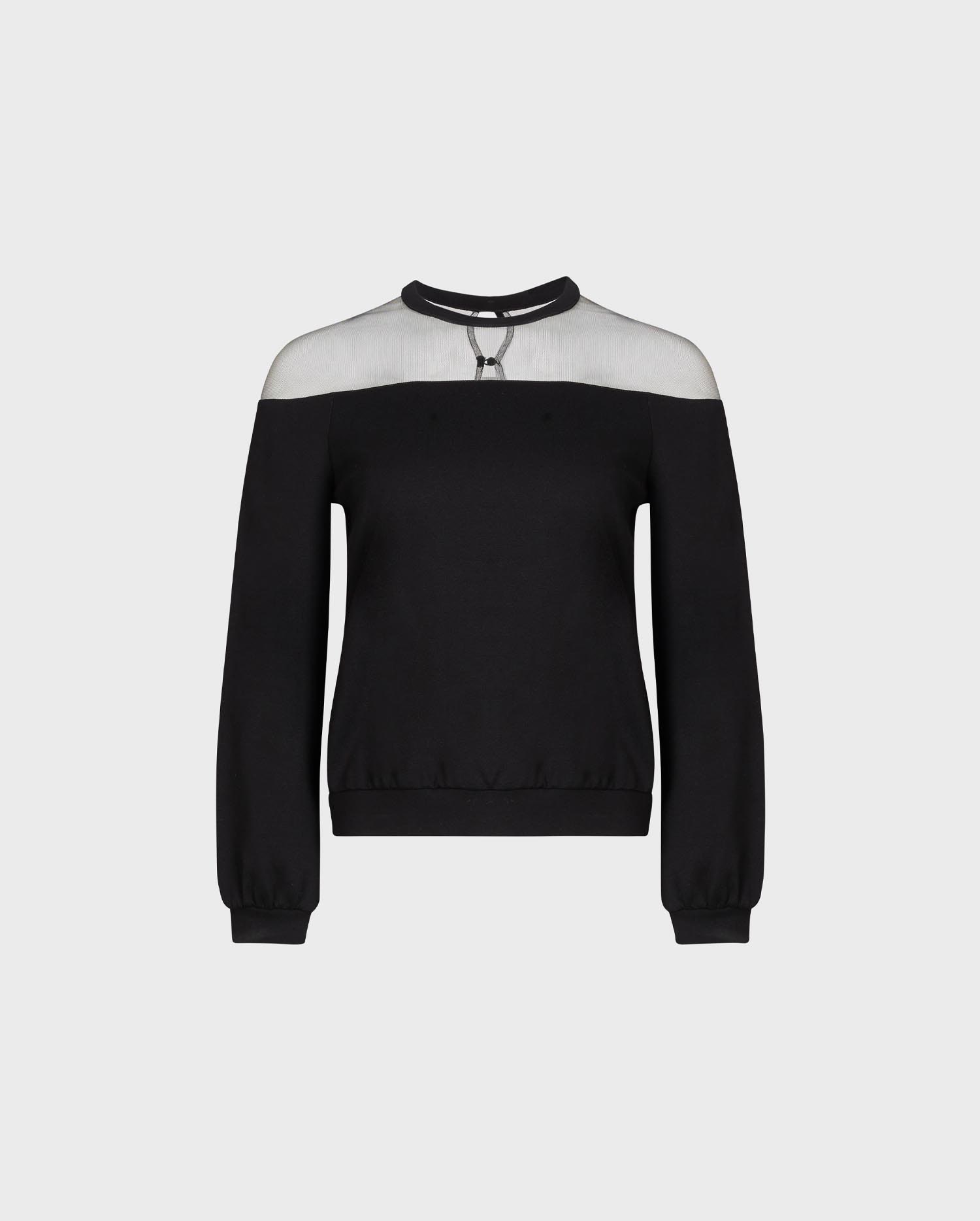 Shop the Black Kally Long Sleeve Sheer Tulle Sweatshirt from designer Anne Fontaine