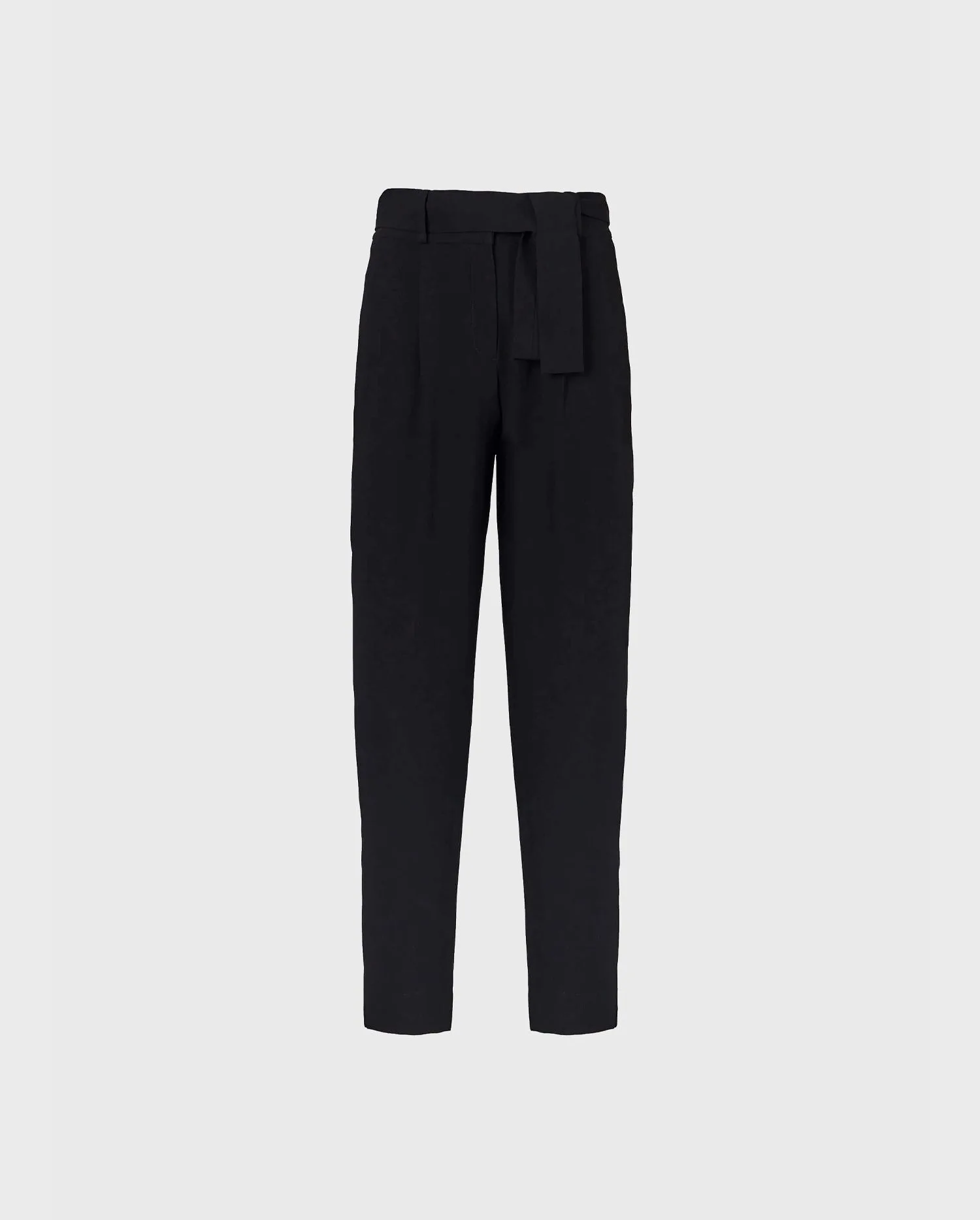 Discover the Lester Black Ankle Length Pants With Front Pleats and Removable Belt from designer ANNE FONTAINE