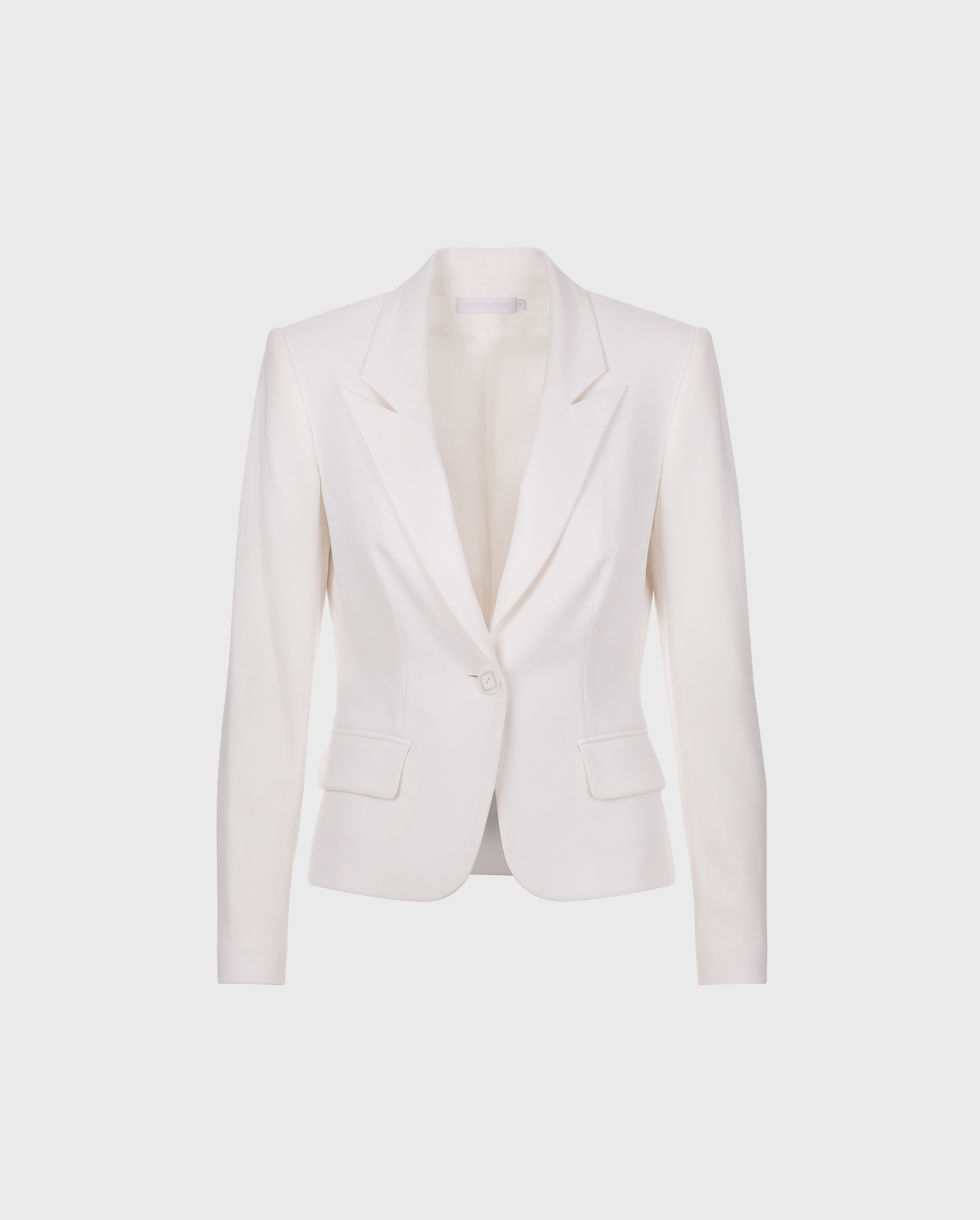 Shop the White Lido Textured Crepe Jacket With Geometric Button from designer Anne Fontaine