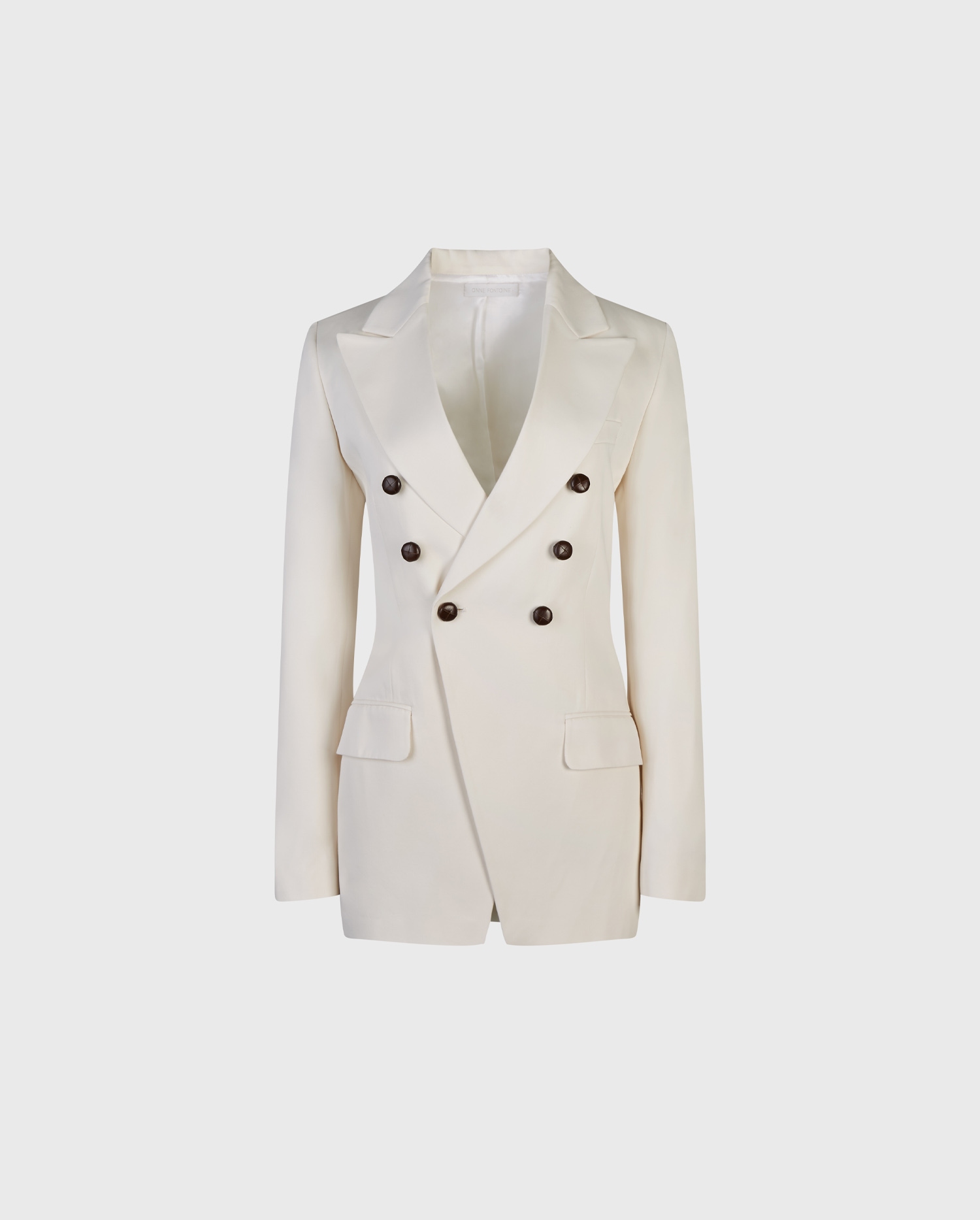 Shop the LONORA White Fitted Double-Breasted Blazer Type Suit Jacket from designer Anne Fontaine