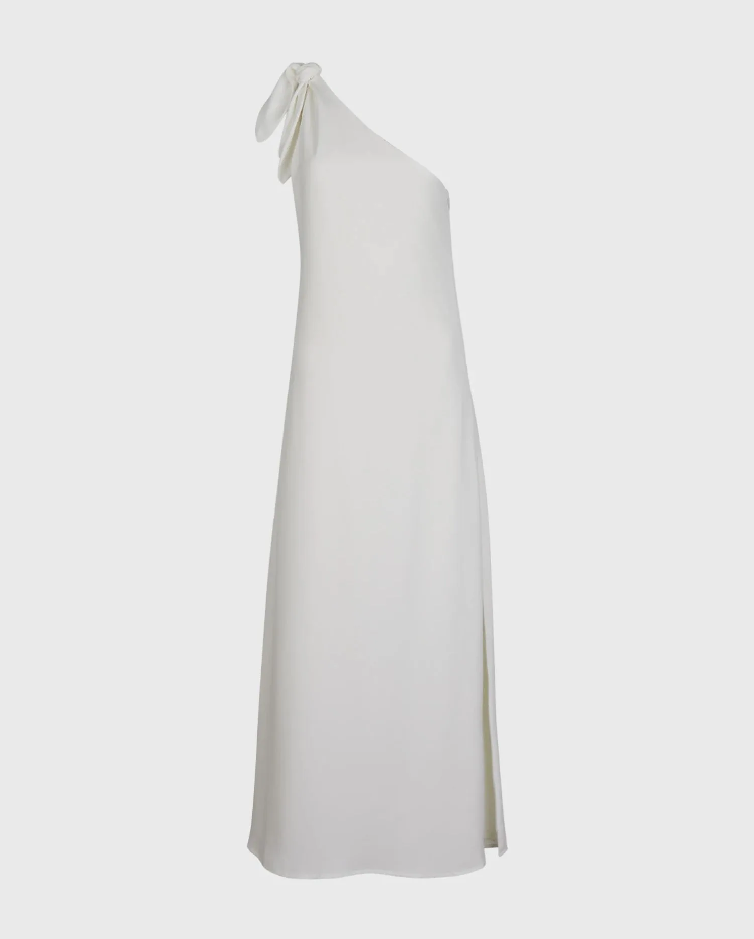 Discover the Luana White Maxi Dress With One-Shoulder Side Tie from designer ANNE FONTAINE