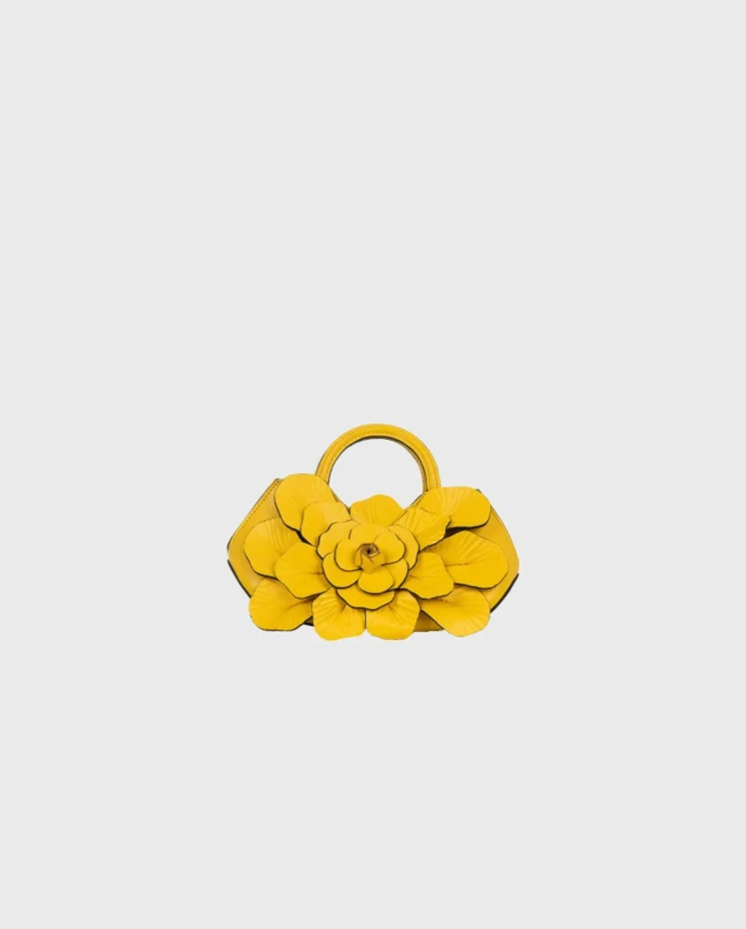 Discover the SCARLETT Signature Leather Mini Floral Handbag in Mimosa by designer ANNE FONTAINE
