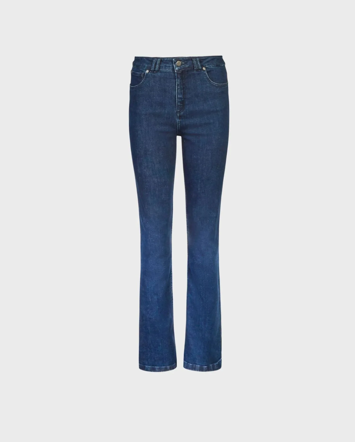Discover the Nabi Dark Wash Stretch Denim Jeans With Button Snap Details from designer ANNE FONTAINE