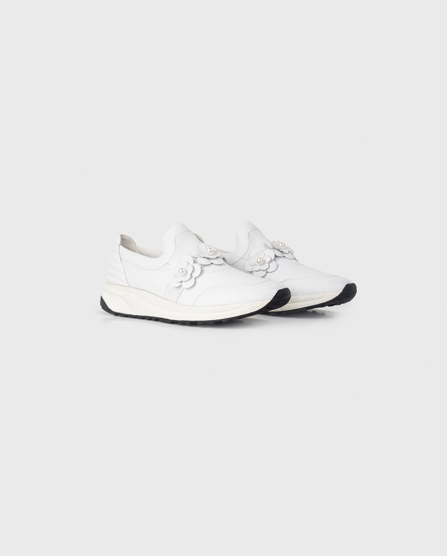 Shop the White Owell Slip on Sneaker With Flower Details from designer Anne Fontaine