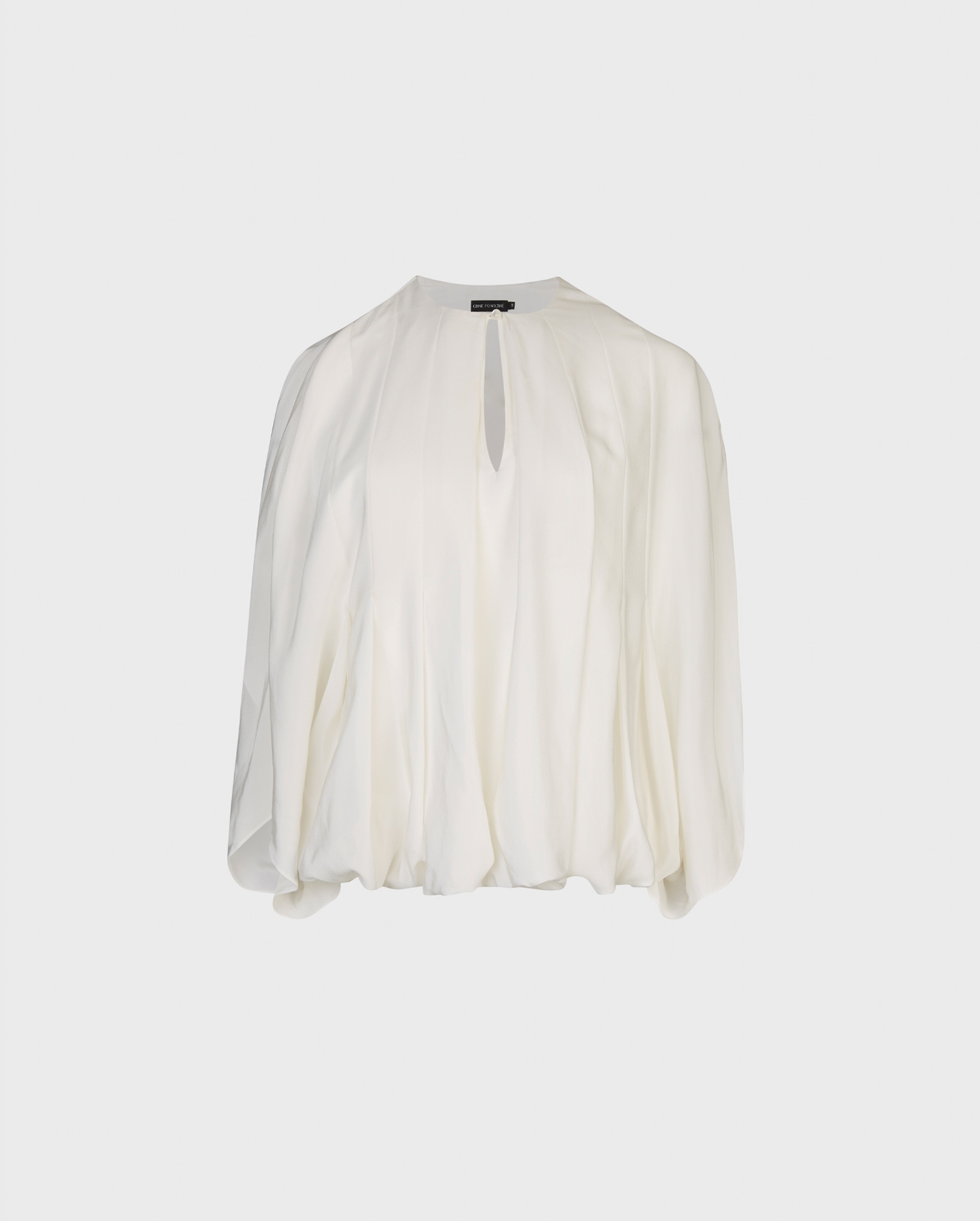 Discover the POEME white silk blouse with front bodice pleats from ANNE FONTAINE